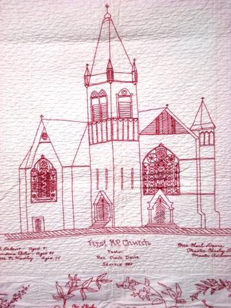 Image of First Methodist Church pieced quilt, 1895