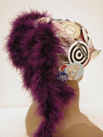Image of Seattle Raging Grannies hat with activist buttons, ca. 1995