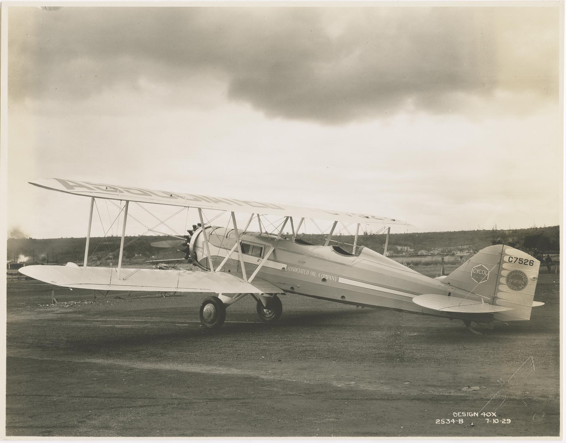 Image of Boeing Model 40x plane at Boeing factory, Seattle, July 10, 1929