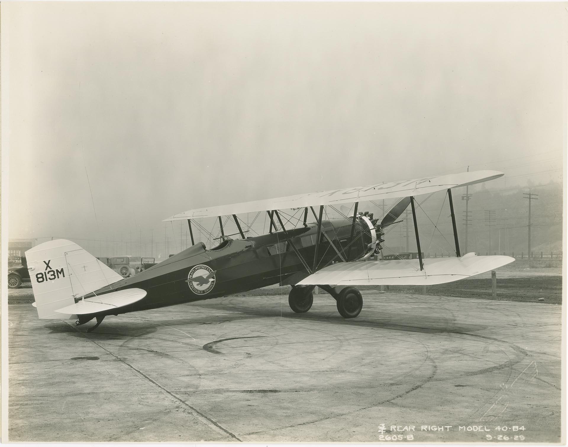 Image of Boeing Model 40-B4 biplane at Boeing plant, Seattle, September 26, 1929