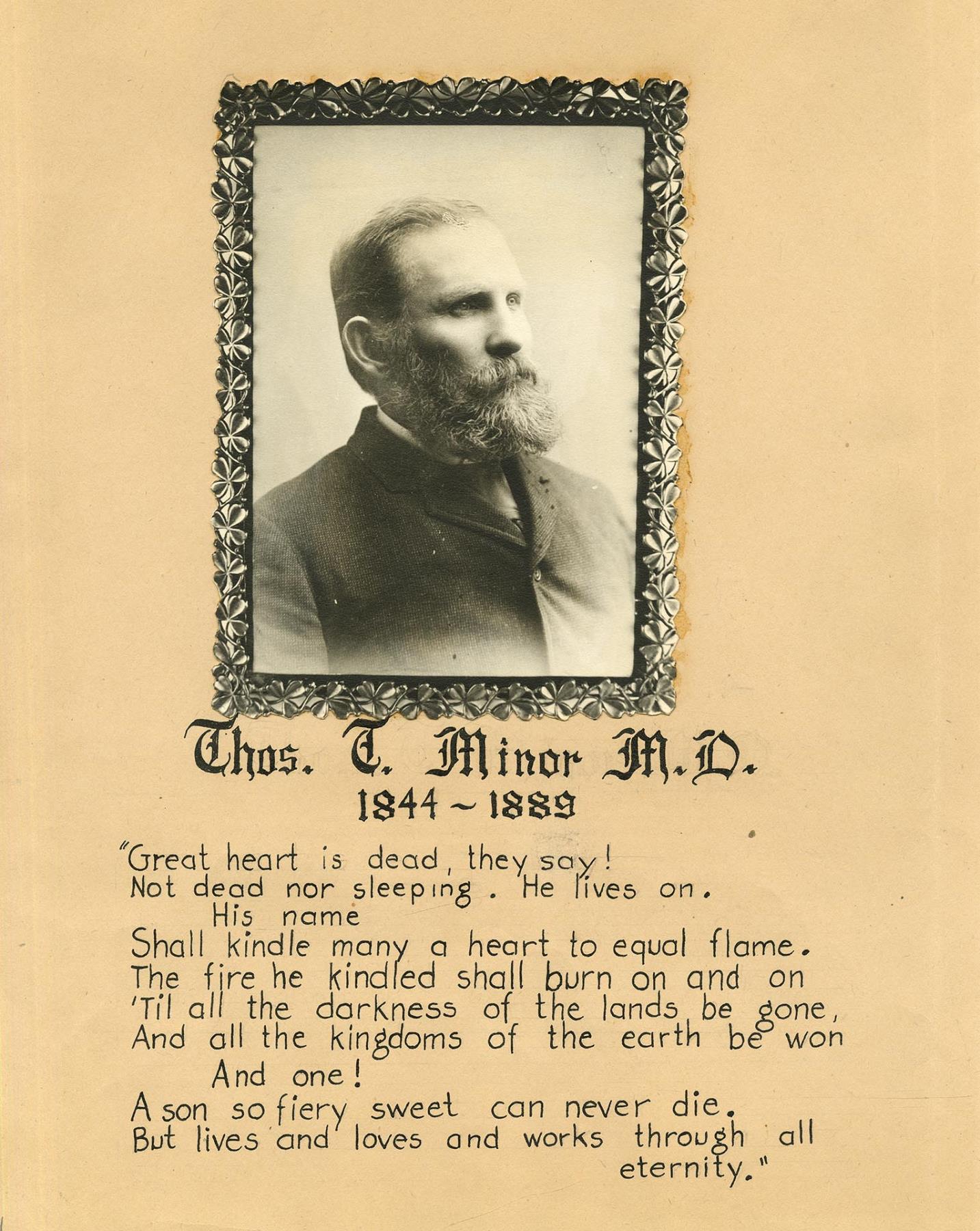 Image of Dedication to Thomas Taylor Minor in 