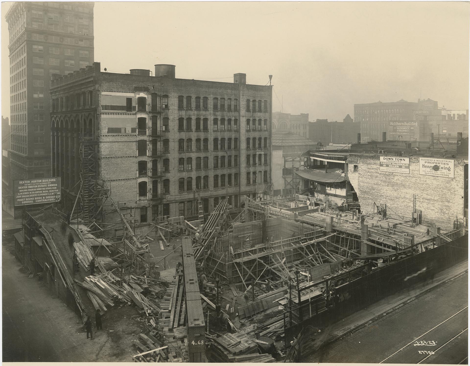 Image of Dexter Horton building under construction, Seattle, January 24, 1923