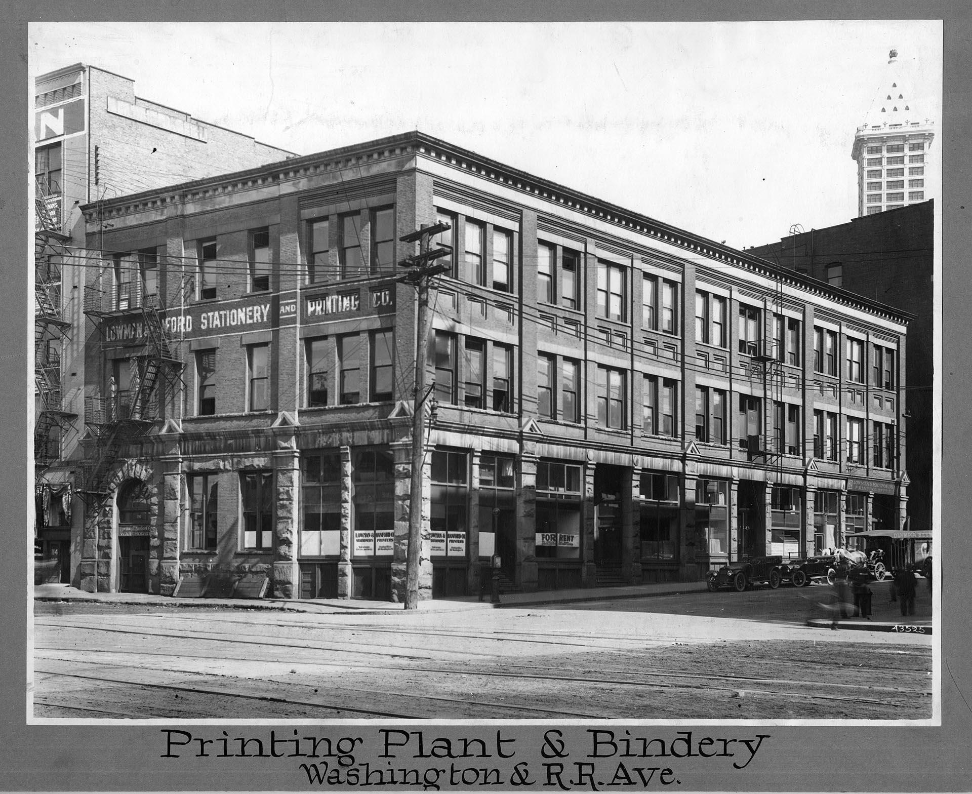 Image of Exterior of the Lowman & Hanford Printing and Binding building, Seattle, circa 1914