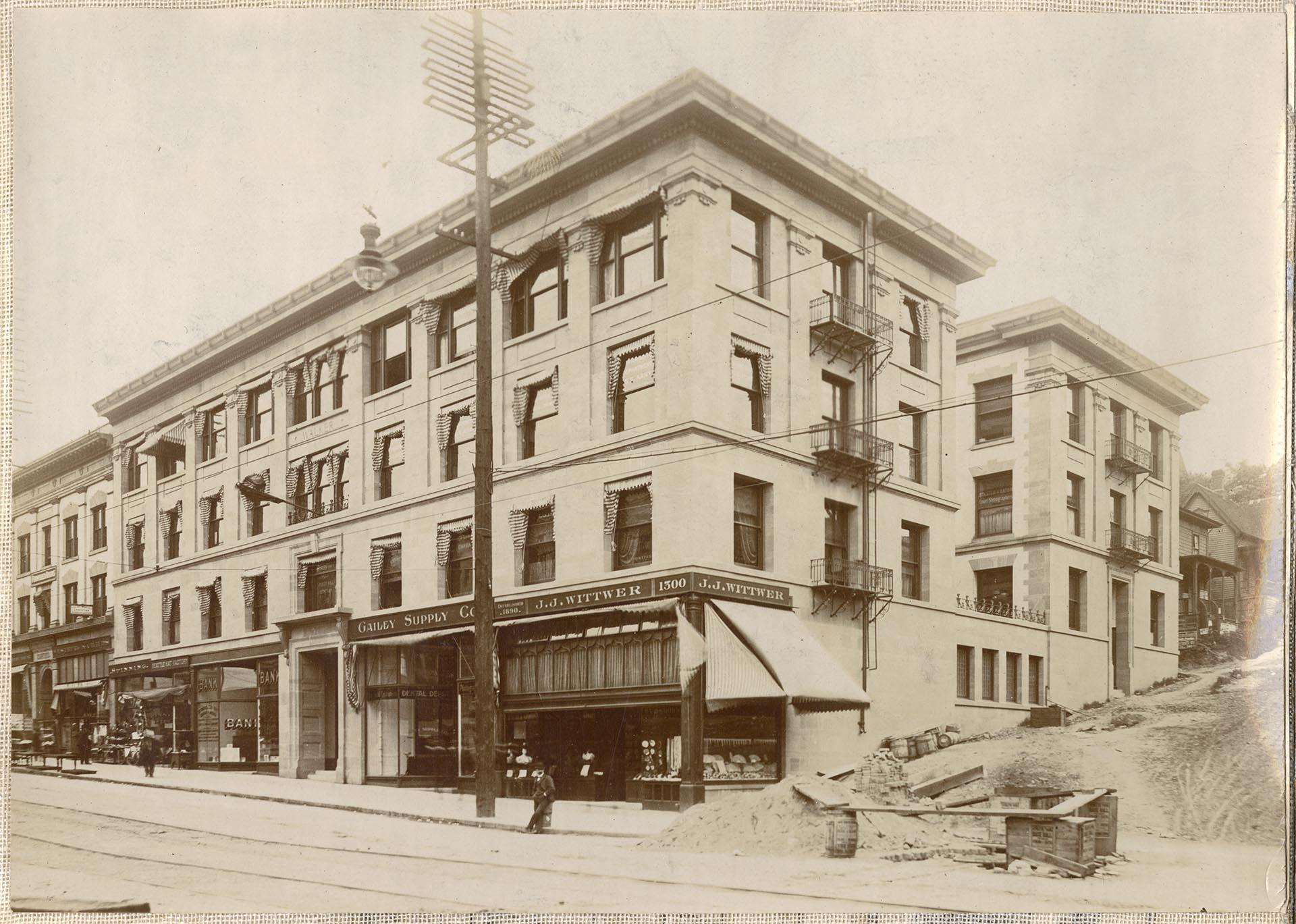 Image of Walker Building at 2nd Ave. and University St., Seattle, circa 1906
