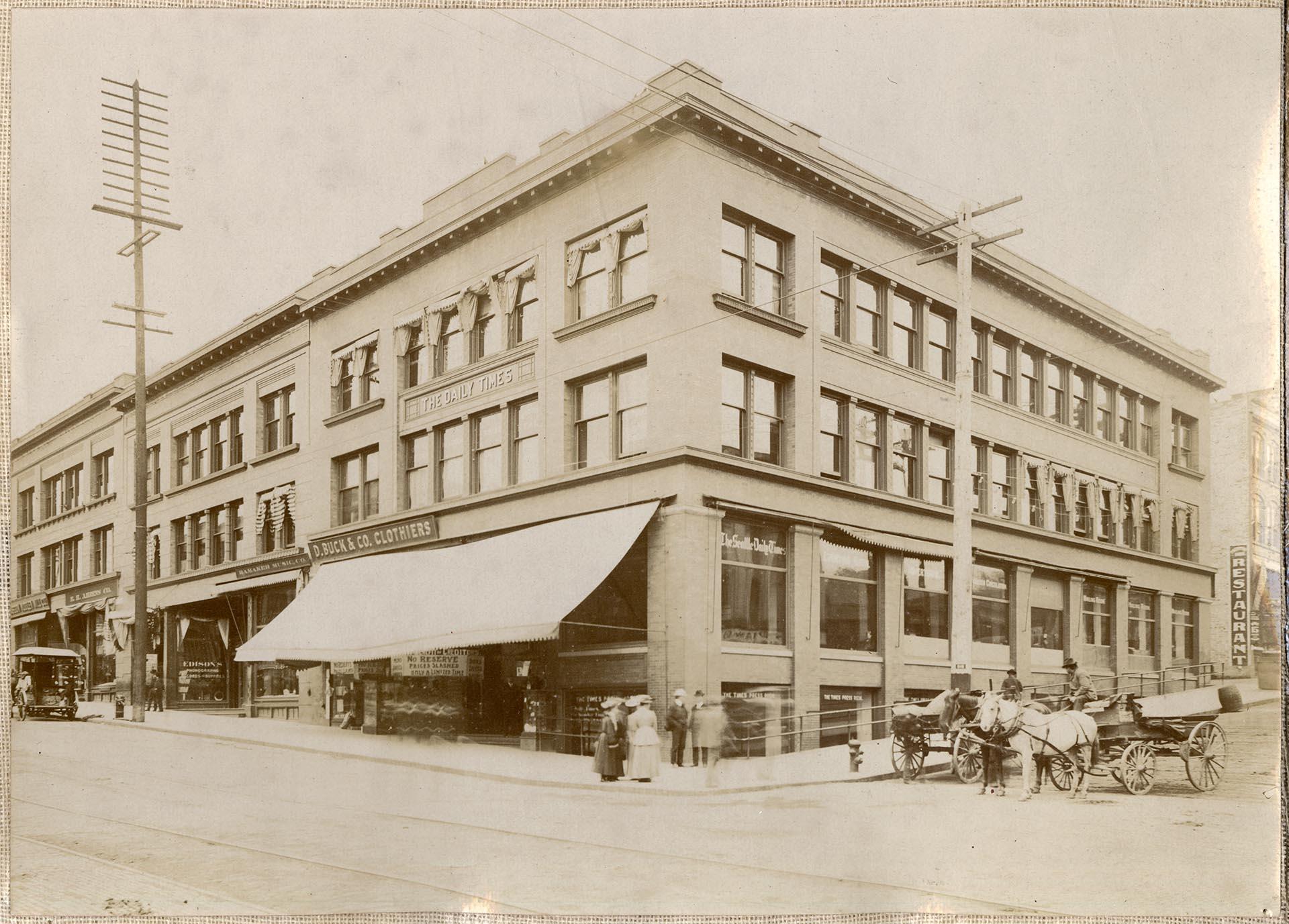 Image of Denny Building housing The Seattle Daily Times, 1406 2nd Ave., Seattle, circa 1903