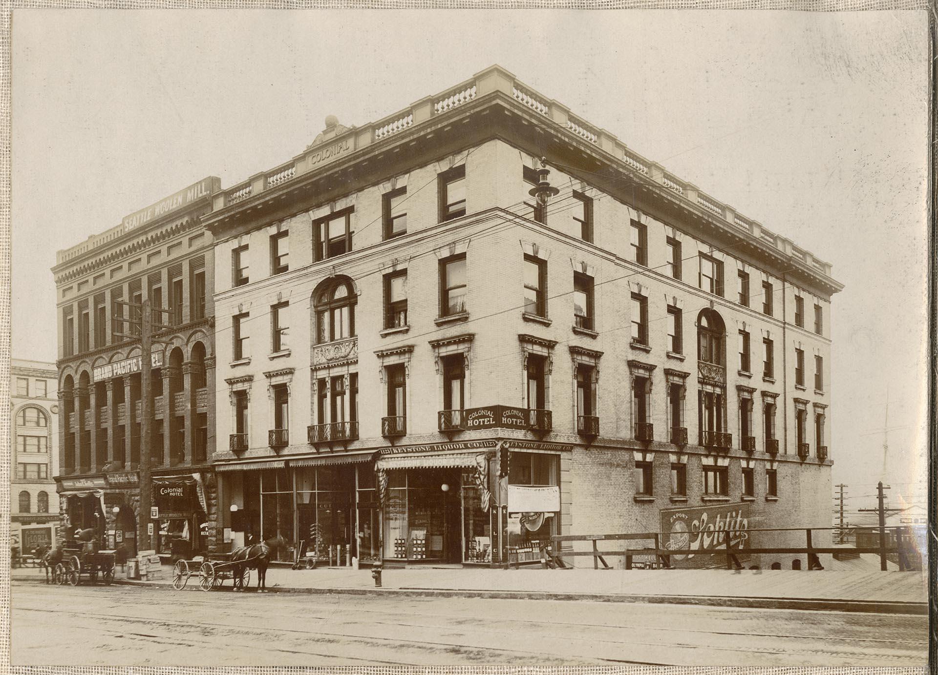Image of Colonial Building, 1st and Seneca St., Seattle, circa 1903