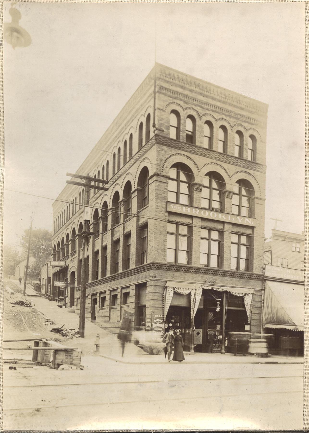 Image of Brooklyn Building, corner of 2nd Ave. and University St., Seattle, circa 1903