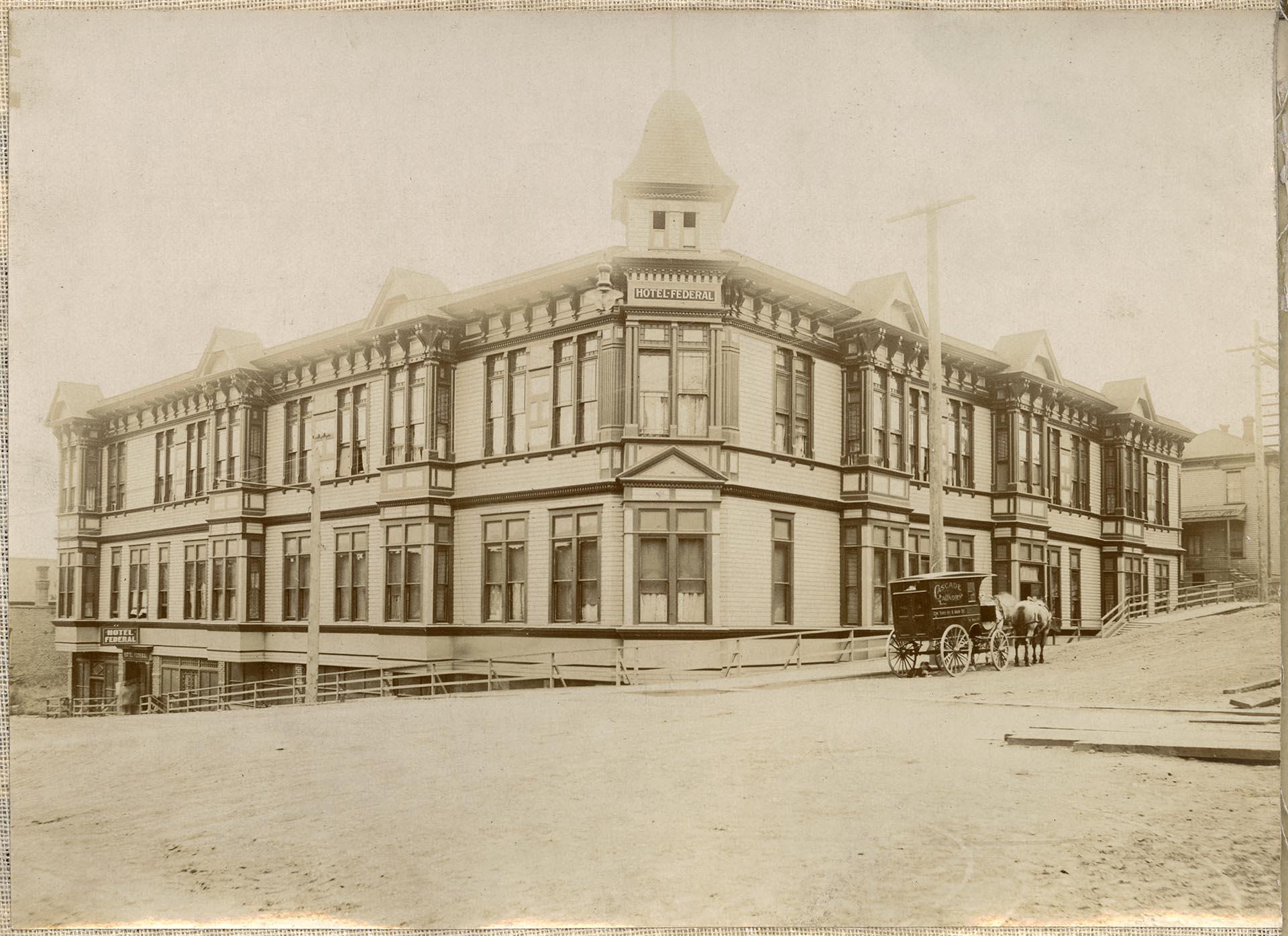 Image of Hotel Federal, 3rd Ave. and Pine St., Seattle, circa 1903