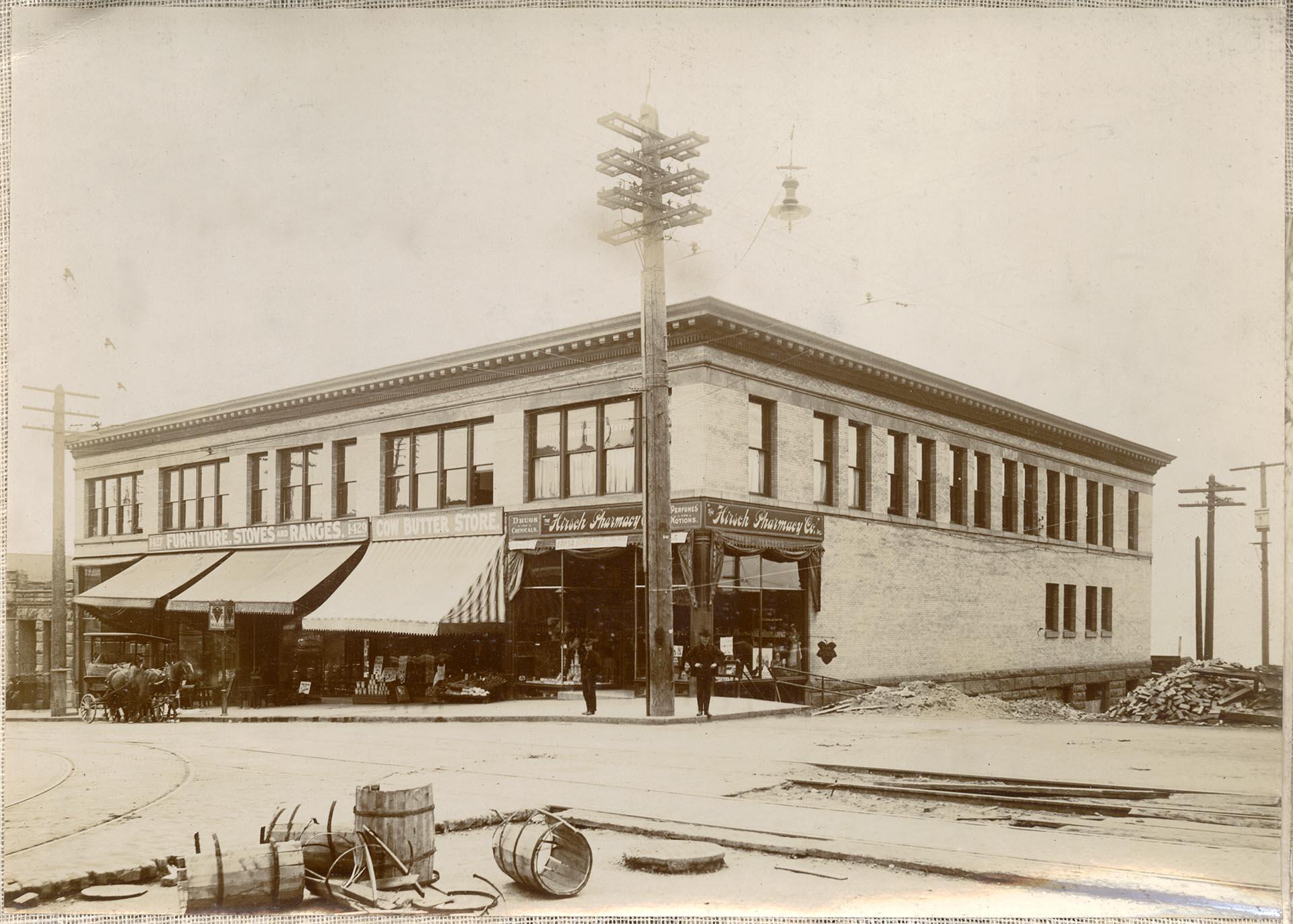 Image of Building at corner of 1st Ave. and Pike St., Seattle, circa 1903