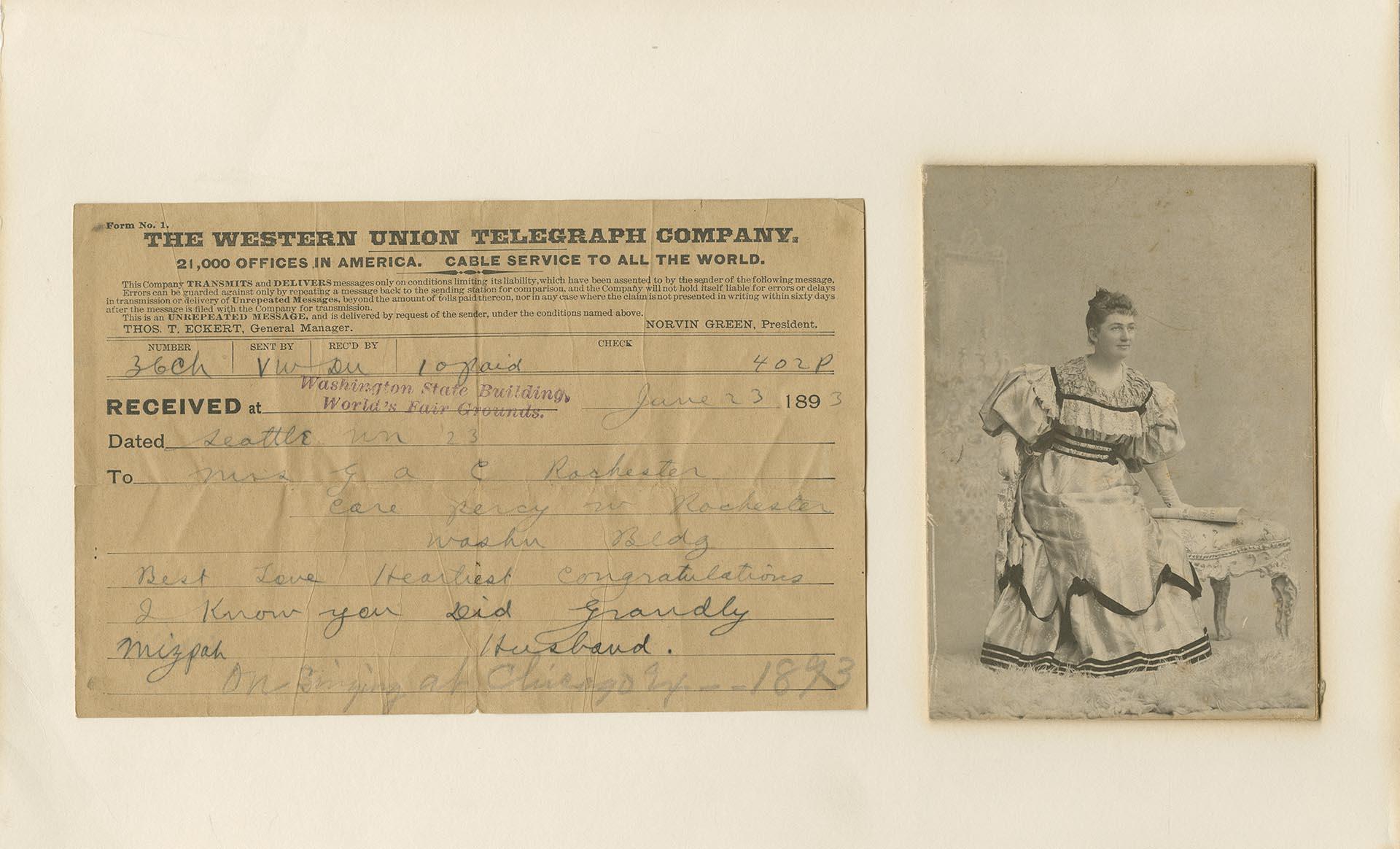 Image of Portrait of Julia Rochester, Seattle, 1893