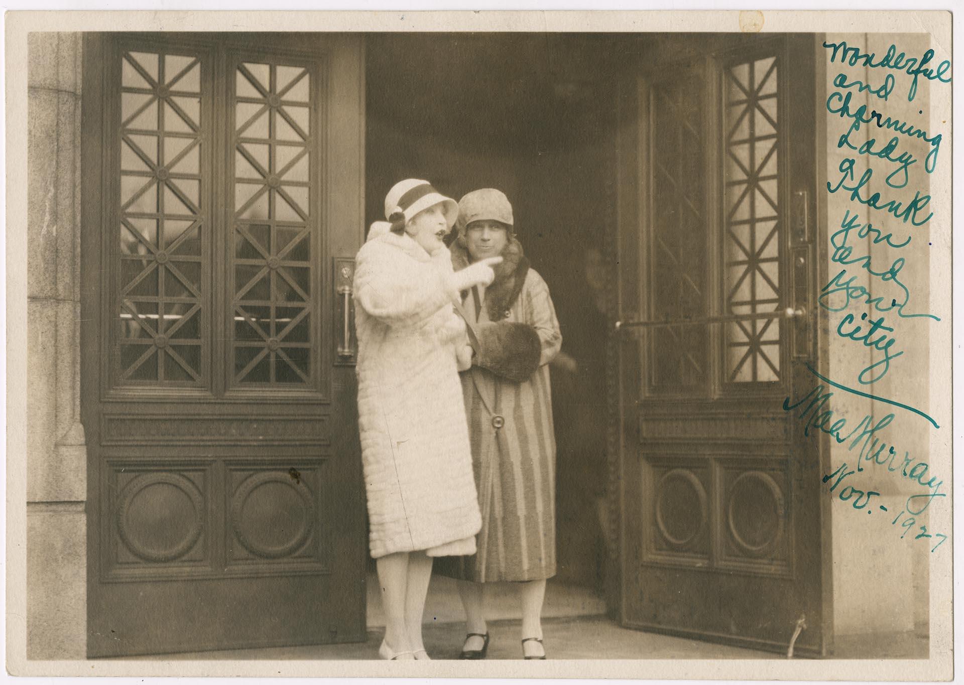 Image of Mayor Bertha Landes and Mae Murray, Seattle, November 1927
