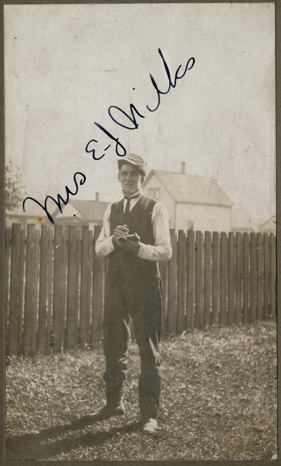 Image of Mr. Davies, solicitor, Bee Hive Marketeria, Georgetown, circa 1912