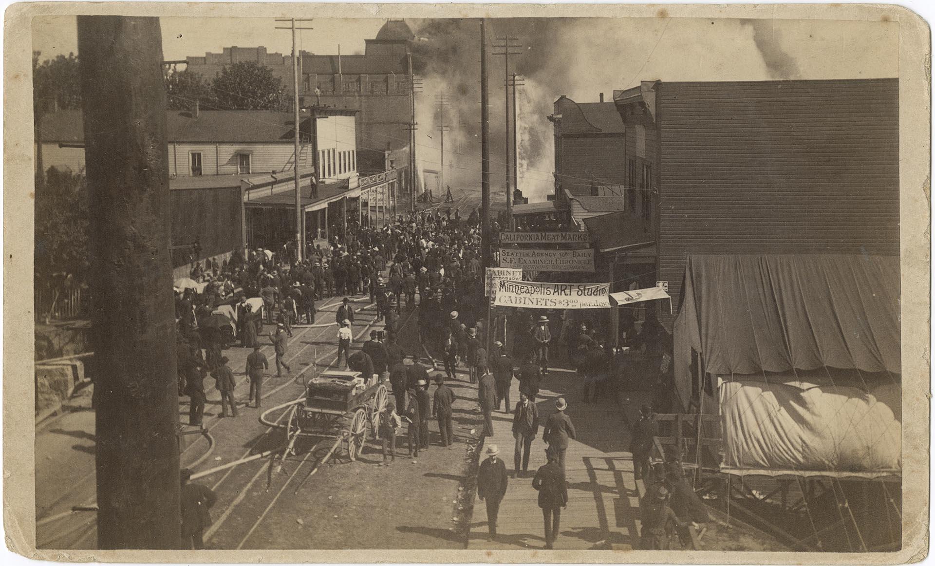 Image of Great Seattle Fire at 1st and Union, June 6, 1889