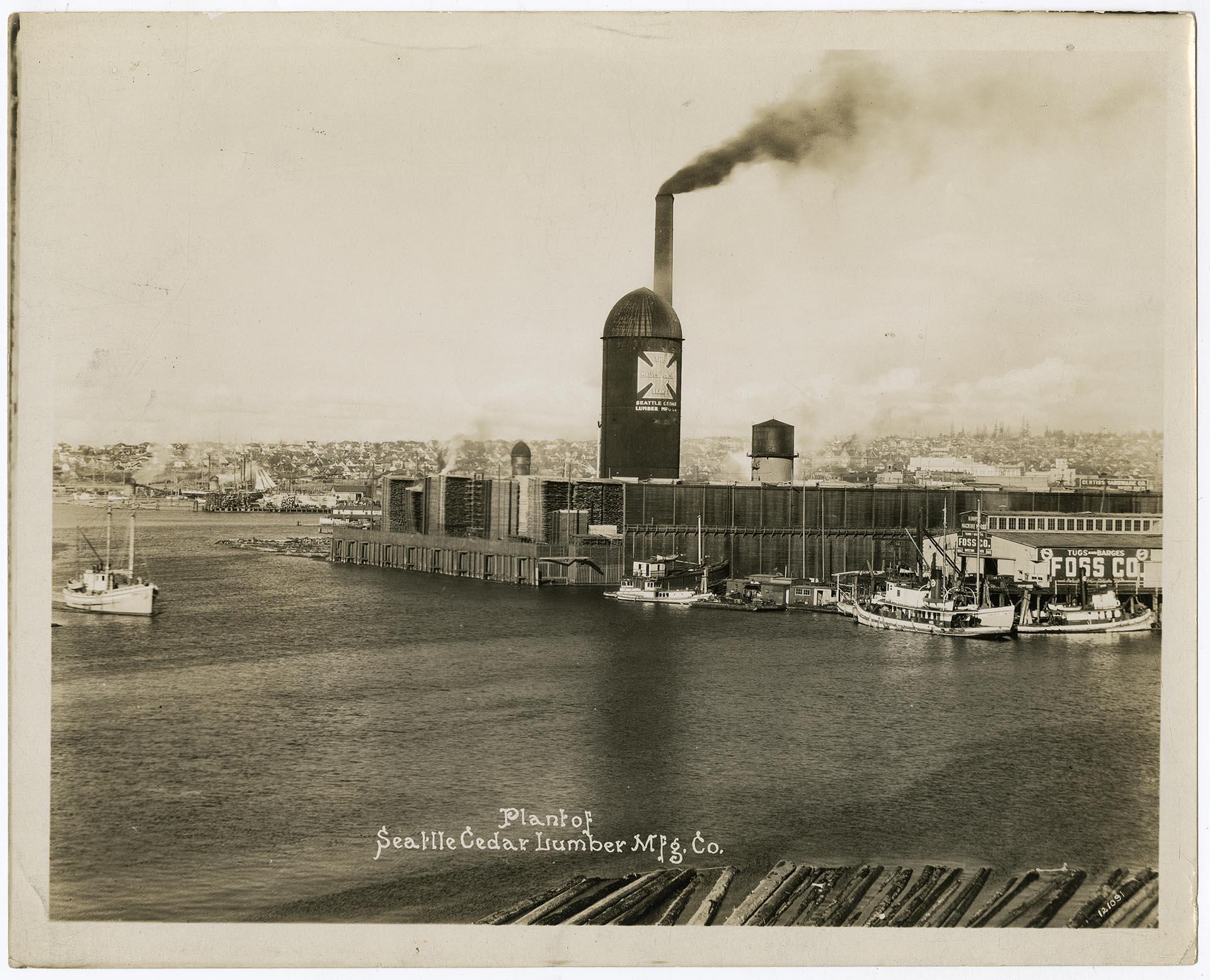 Image of Seattle Cedar Lumber Manufacturing Company, Salmon Bay, Seattle, circa 1925