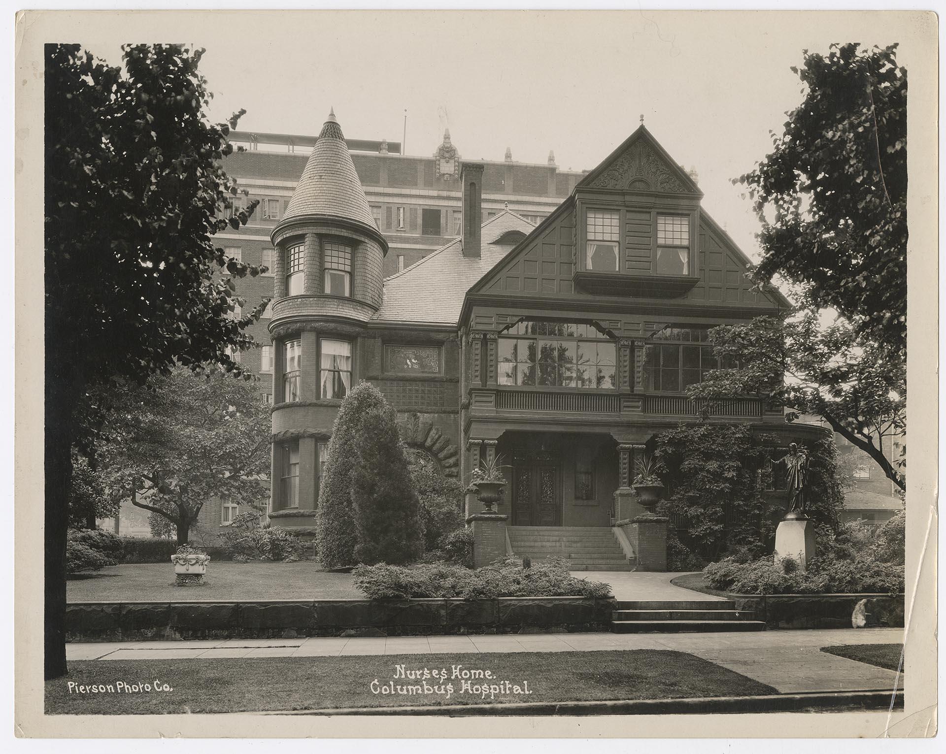 Image of Ranke House and Cabrini Hospital, Madison St., Seattle, circa 1925