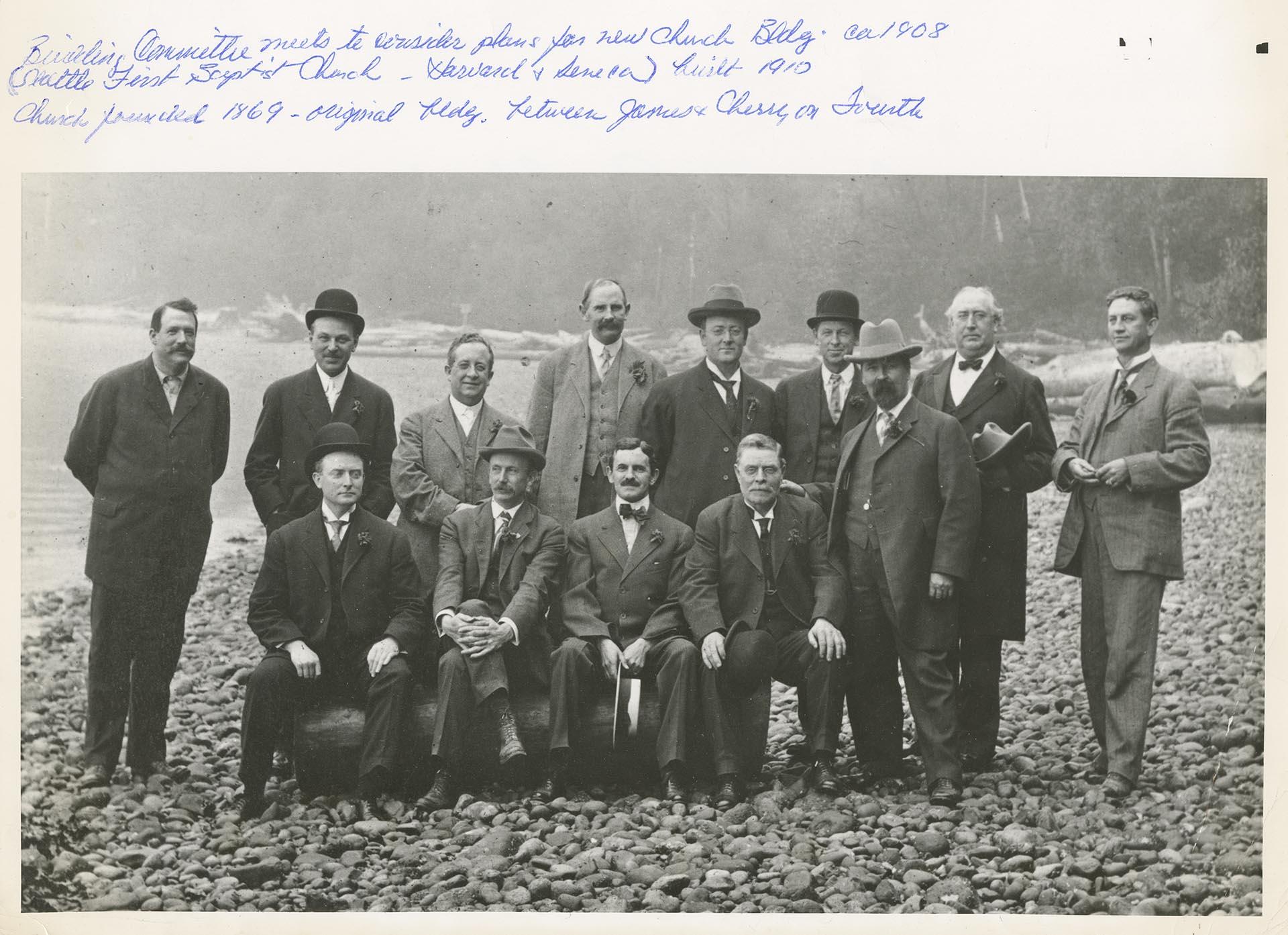Image of Portrait of First Baptist Church's building committee, Seattle, circa 1908