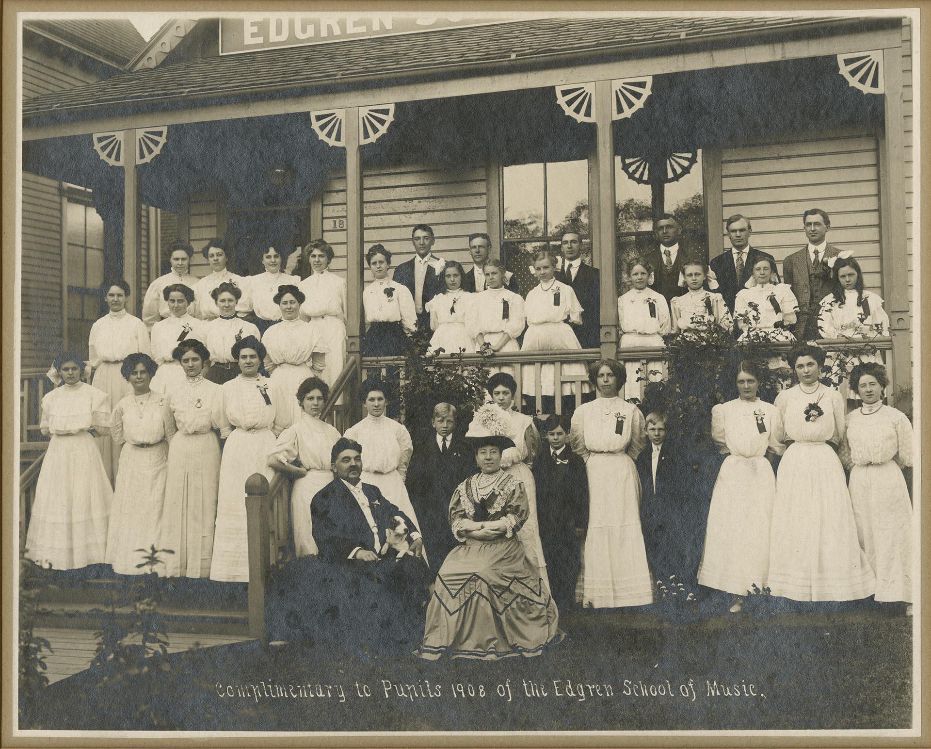 Image of Teachers and students of the Edgren School of Music, Seattle, 1908