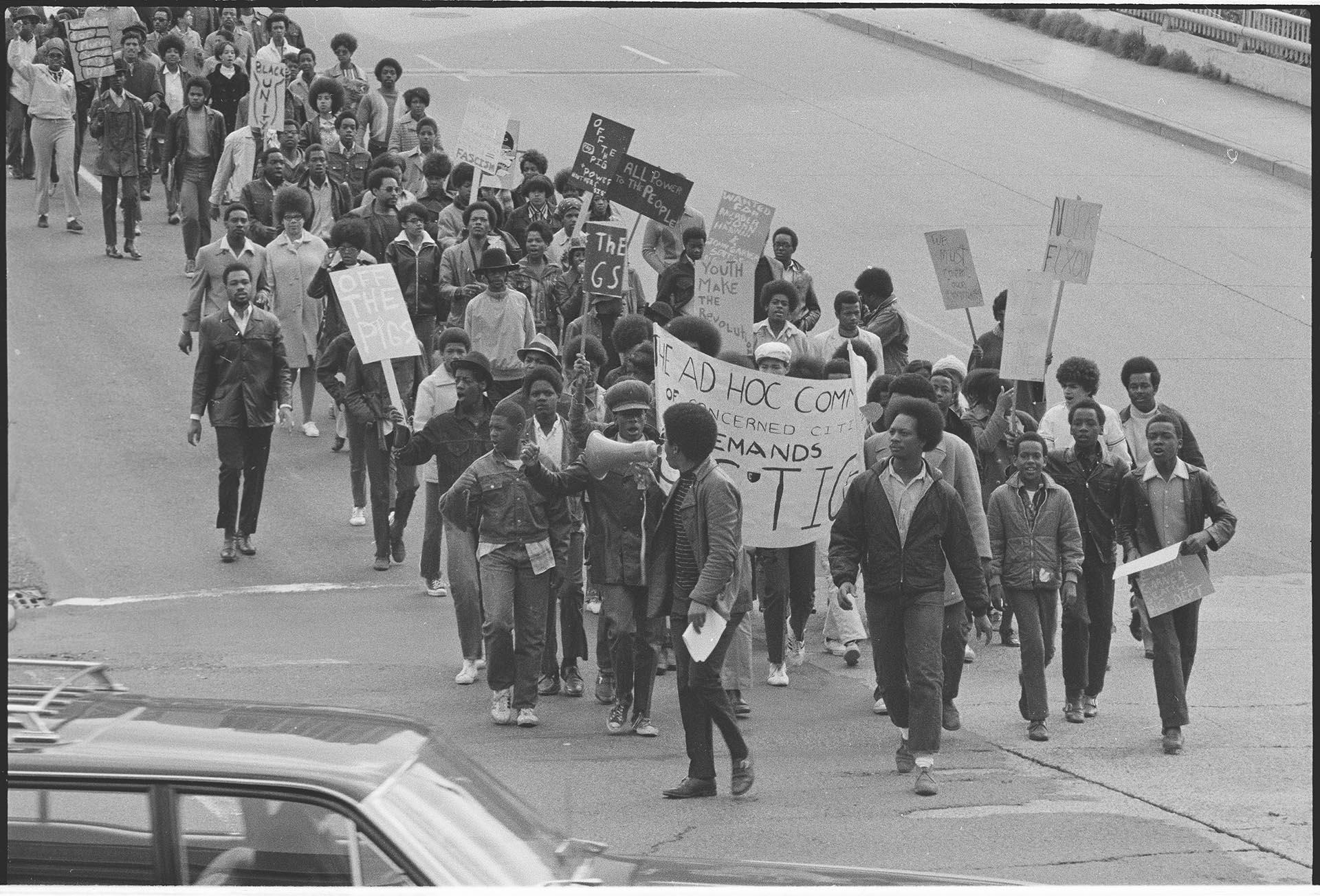 Image of Protest march to City Hall after Larry Ward killing, May 19, 1970