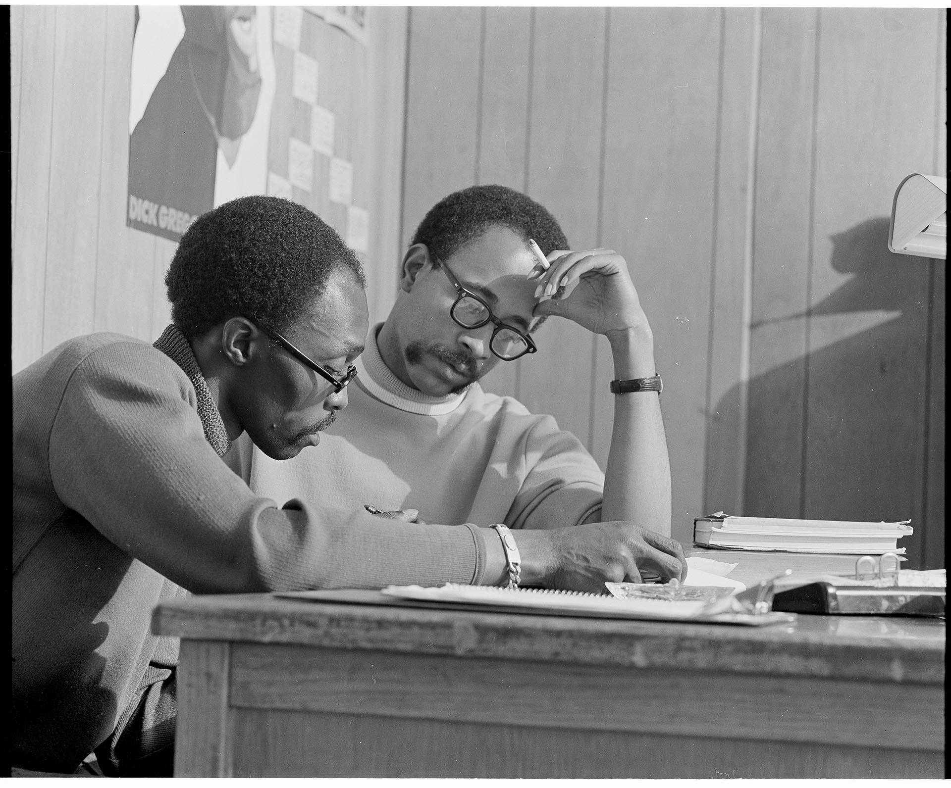 Image of Joe Boyd and E.J. Brisker of the Soul Academy, August 28, 1969