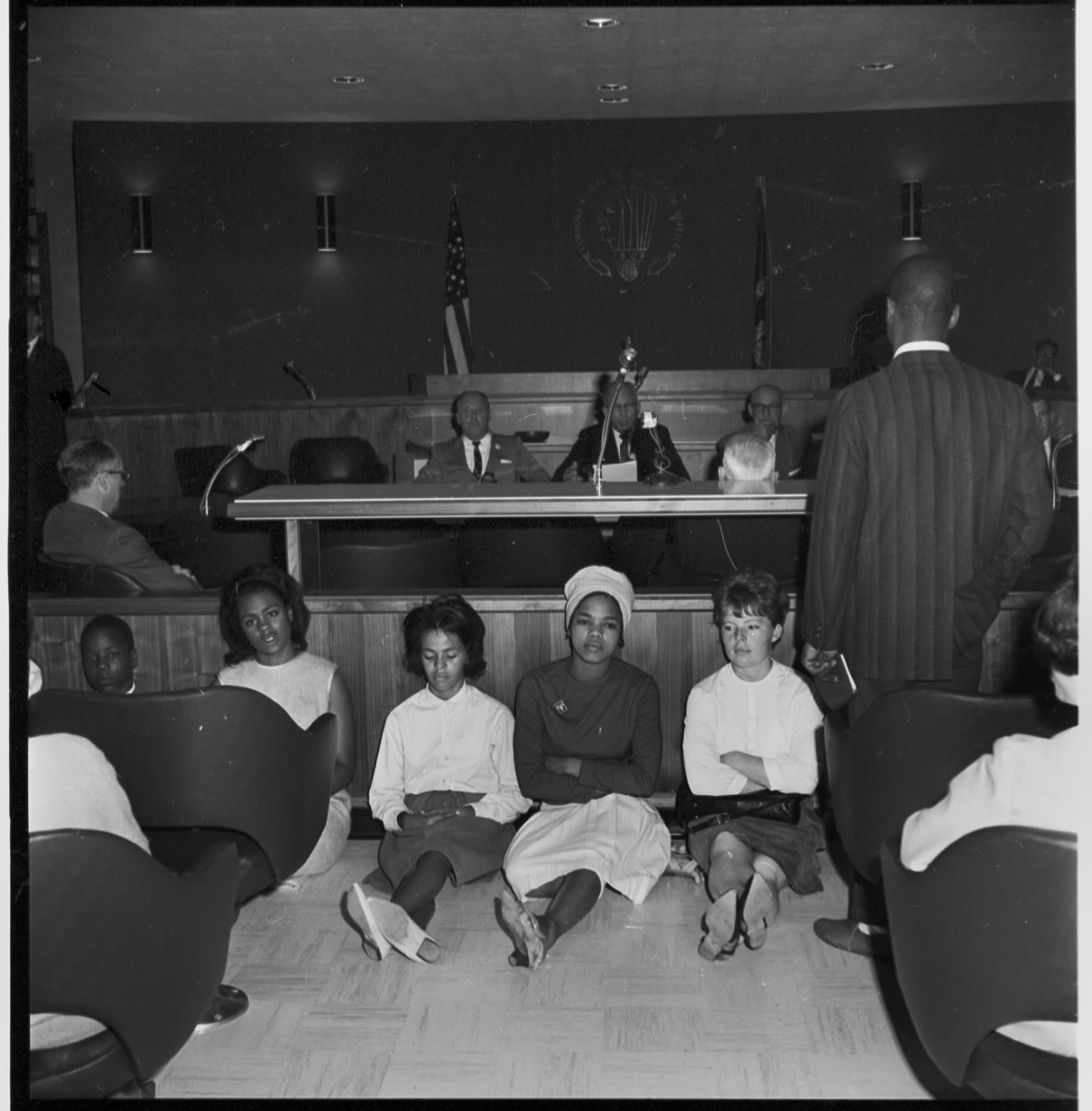 Image of Four women at City Council sit-in, Seattle, July 1963