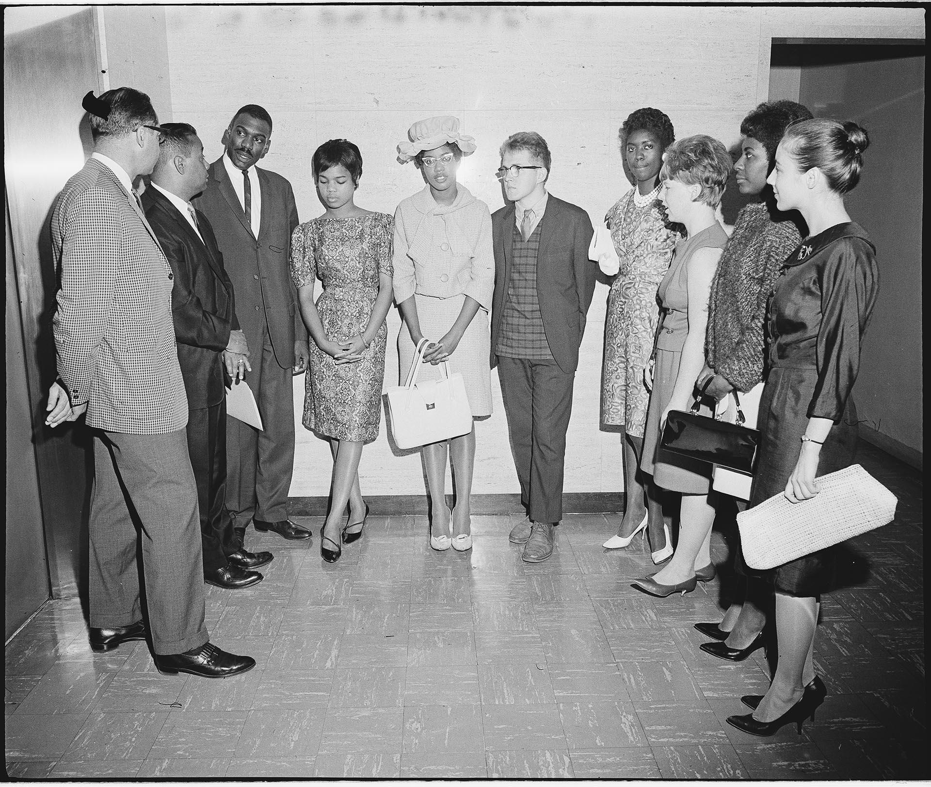 Image of Defendants in City Council demonstration case, August 14, 1963