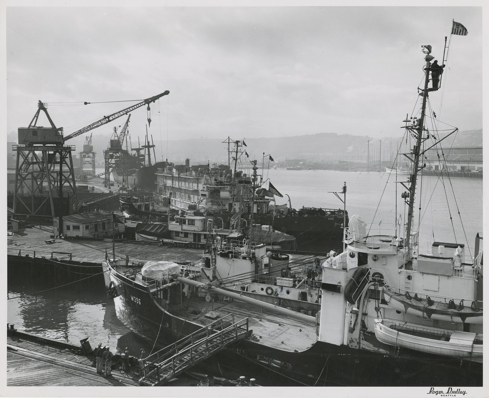Image of Ships at the Associated Shipbuilders shipyard, Seattle, circa 1940
