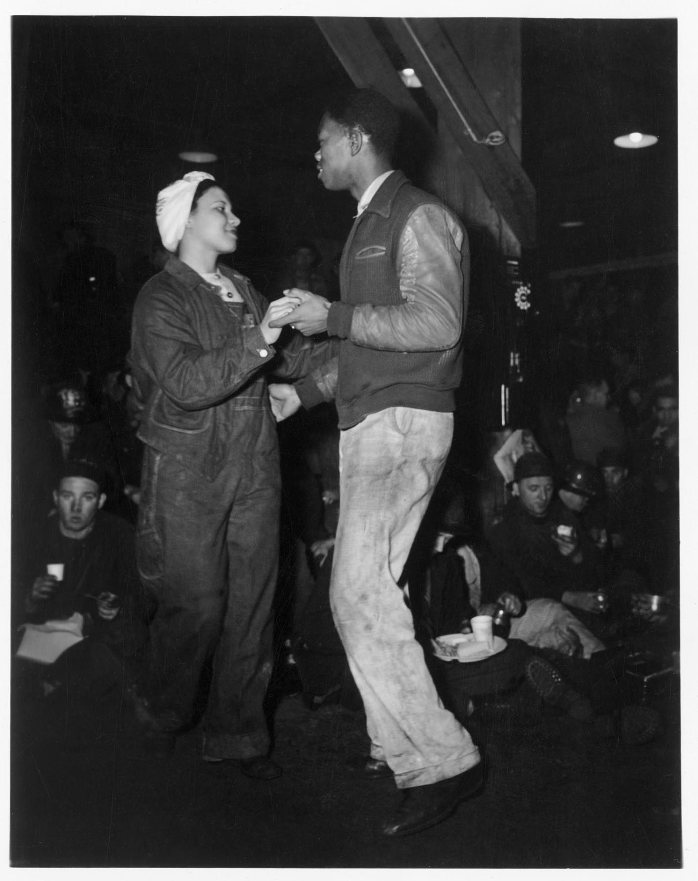 Image of Employees dancing at Puget Sound Bridge and Dredging Company, Seattle, January 19, 1944
