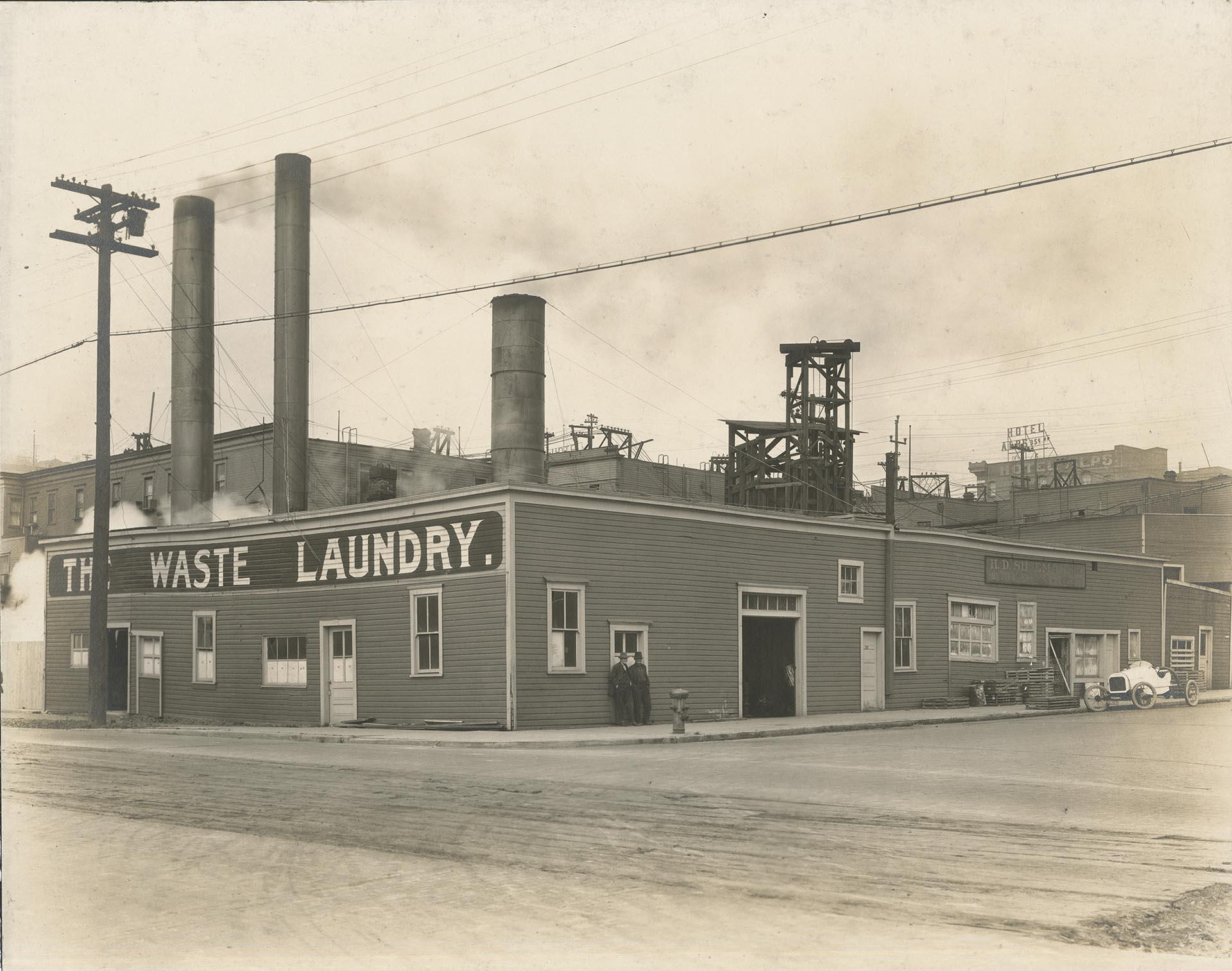 Image of The Waste Laundry building on 5th Ave. S., Seattle, circa 1925