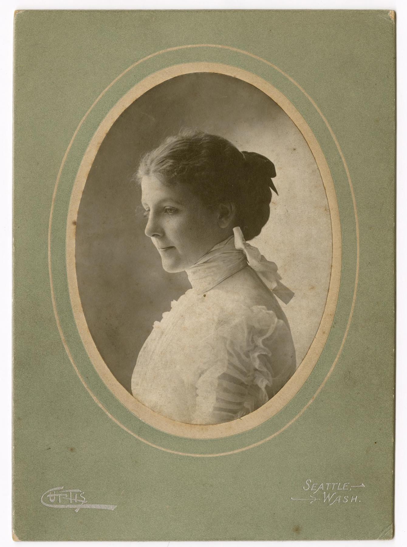 Image of Studio portrait of Florence Denny Heliker, Seattle, August 1898
