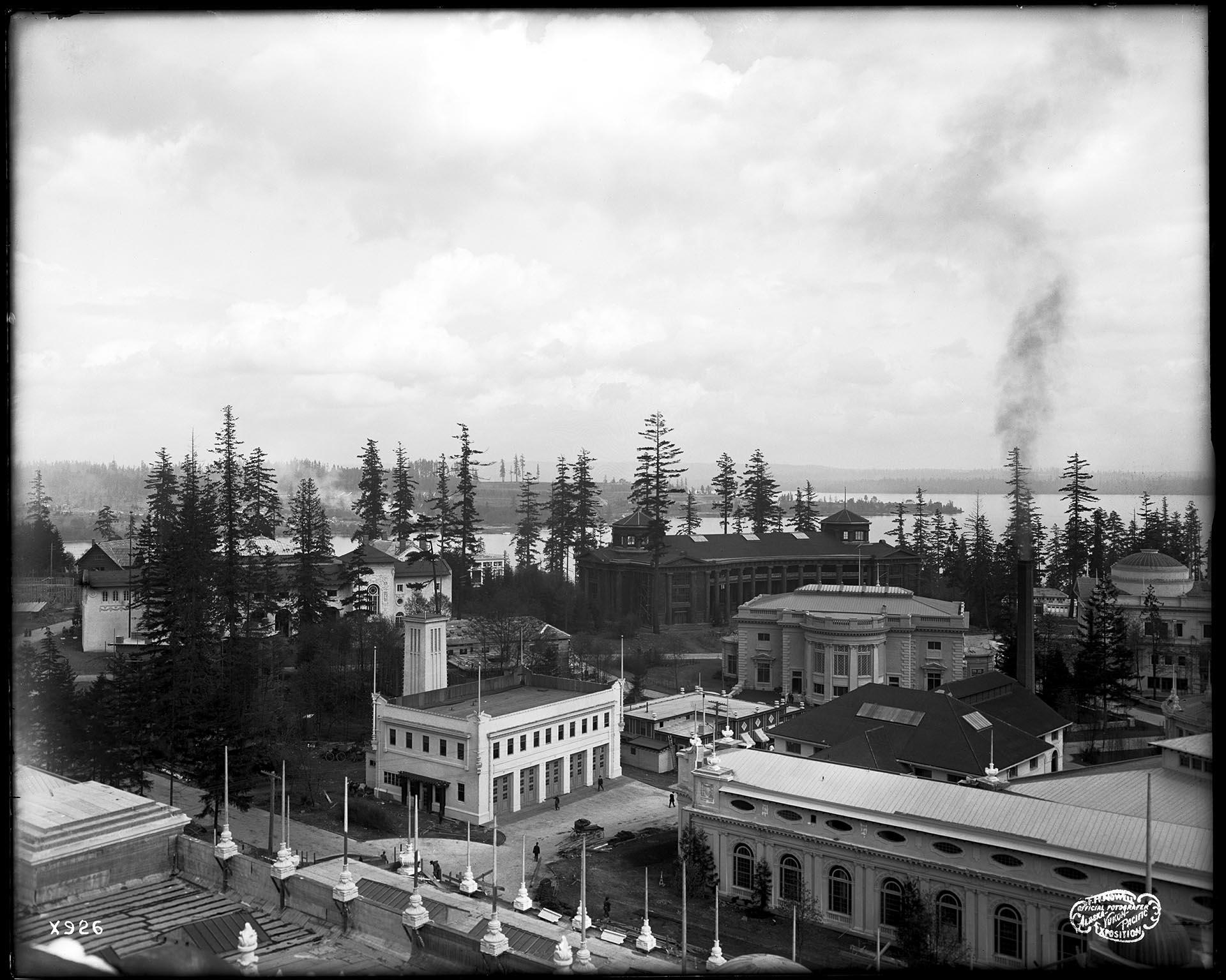 Image of Birds-eye view of Alaska-Yukon-Pacific Exposition grounds, Seattle, 1909