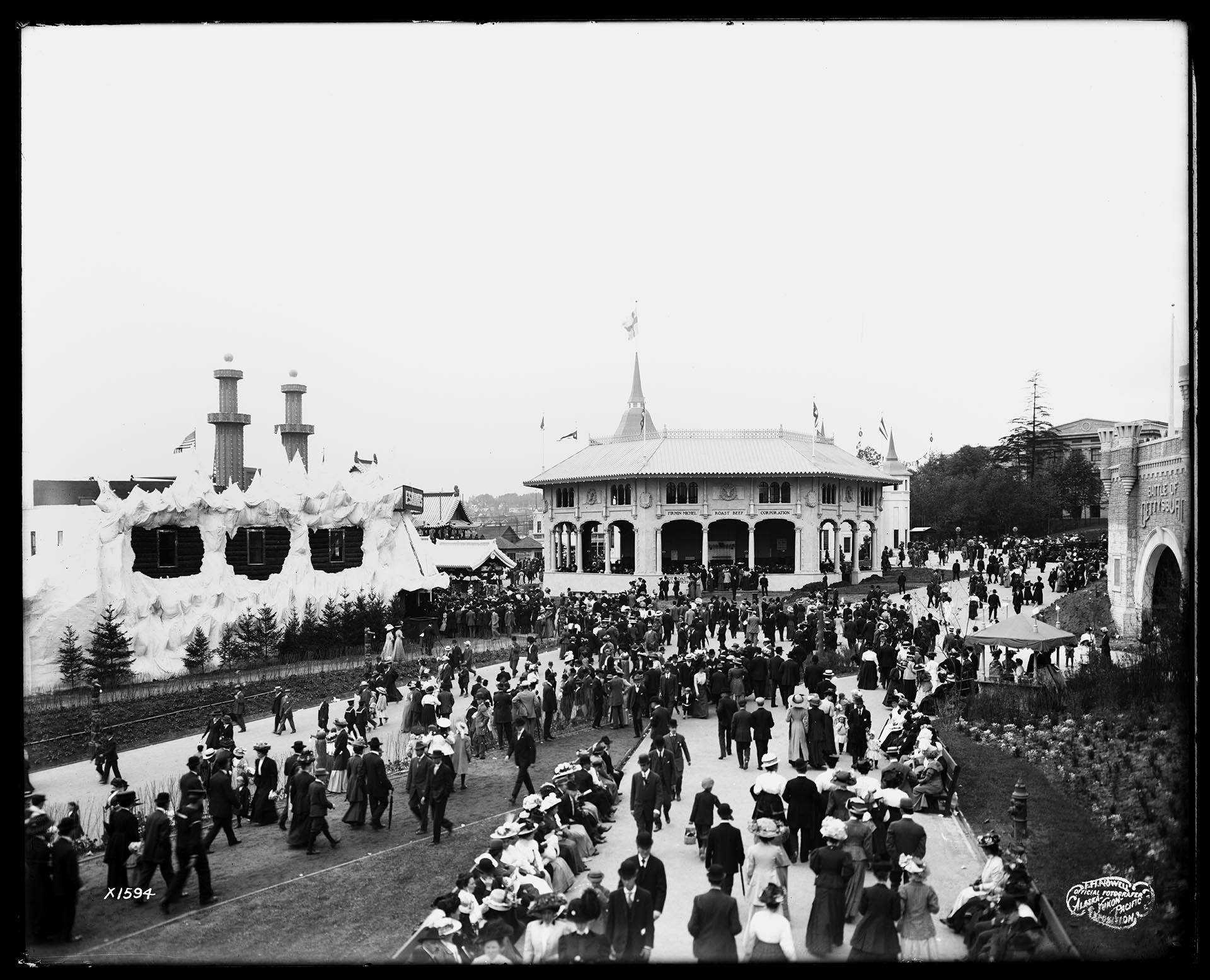 Image of View of the  Pay Streak at the Alaska-Yukon-Pacific Exposition, 1909