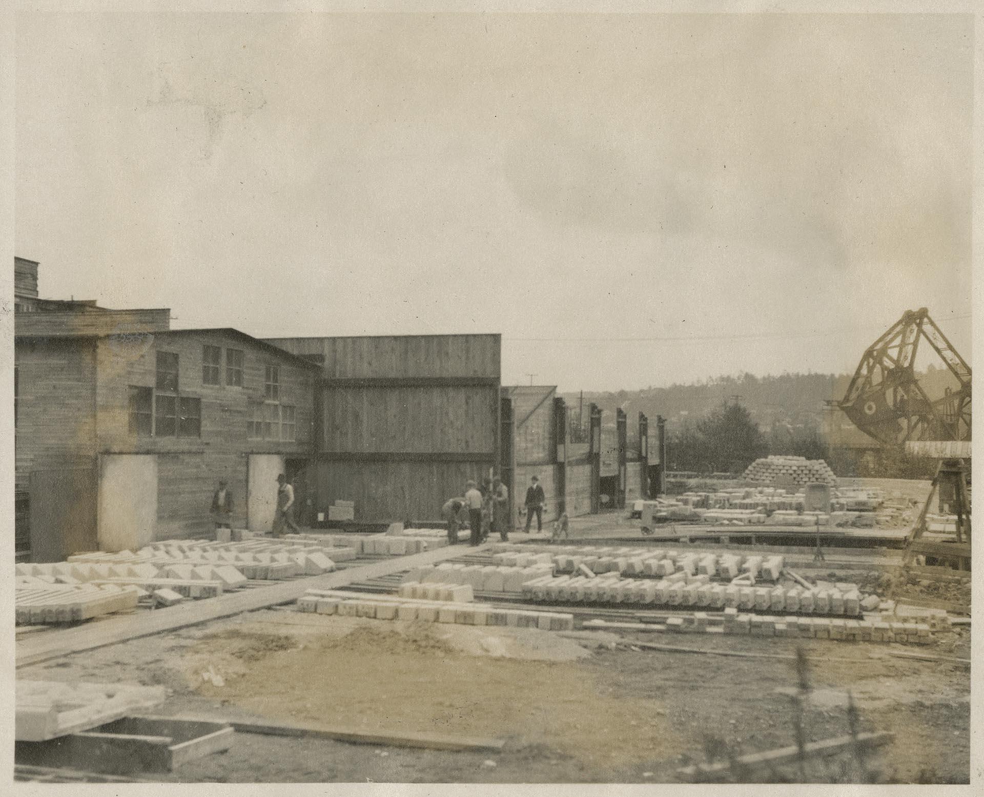 Image of Pacific Stone Co. buildings and yard, Seattle, circa 1926