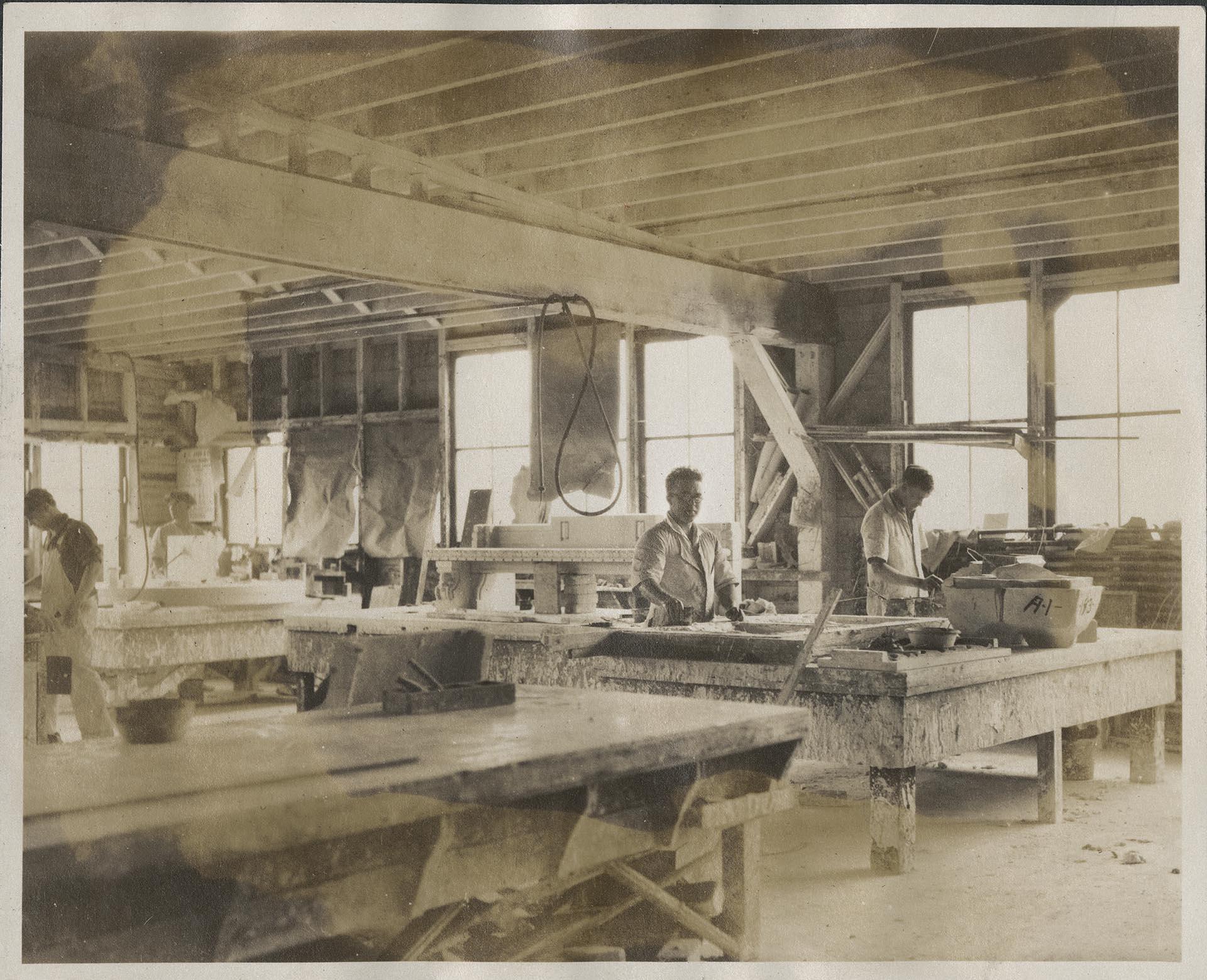 Image of Pacific Stone Company employees at work, Seattle, circa 1926