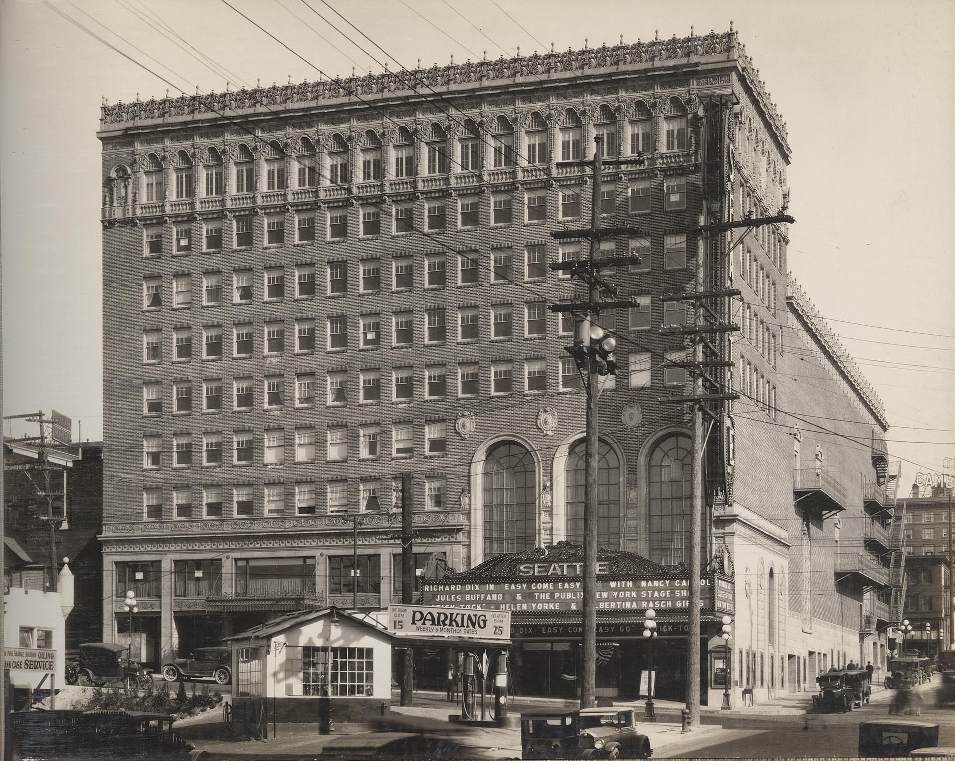 Image of Seattle Theatre building, circa 1928