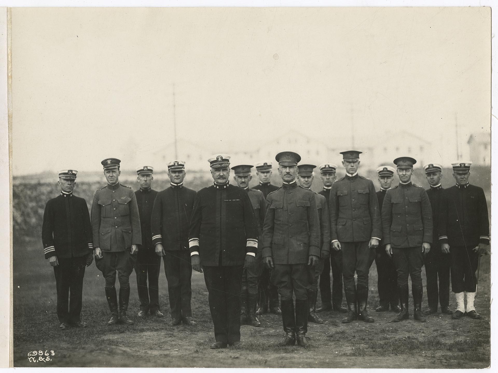 Image of Officers at the Naval Training Station, Seattle, circa 1918