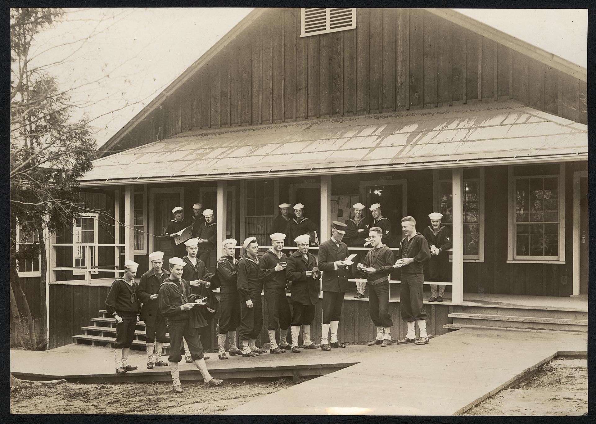 Image of Navy personnel at Naval Training Station, Seattle, circa 1918