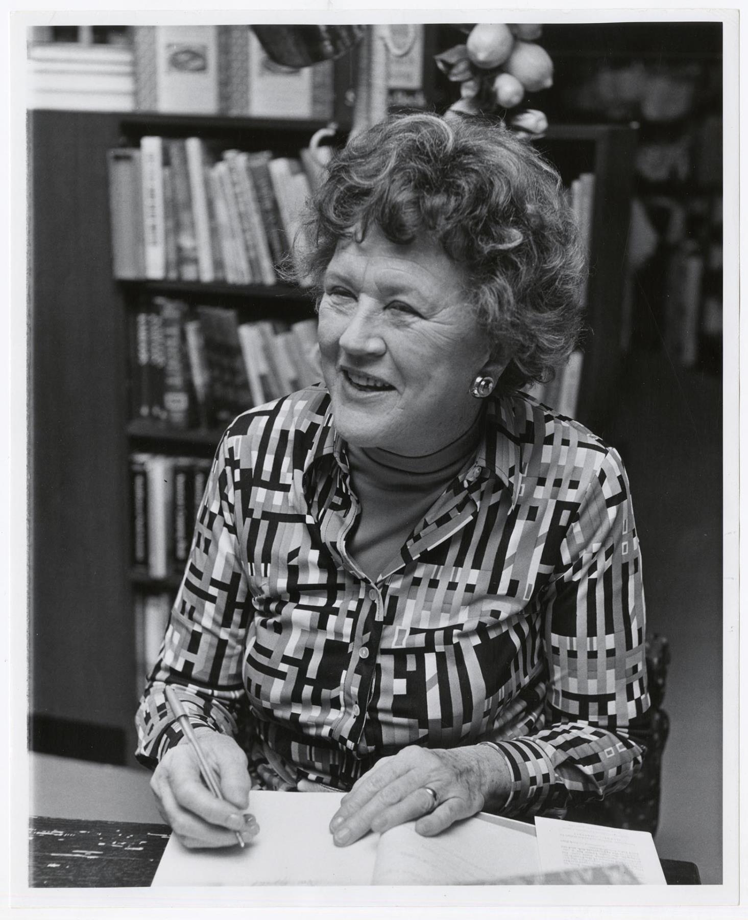 Image of Julia Child signing her book at Frederick & Nelson, Seattle, circa 1971