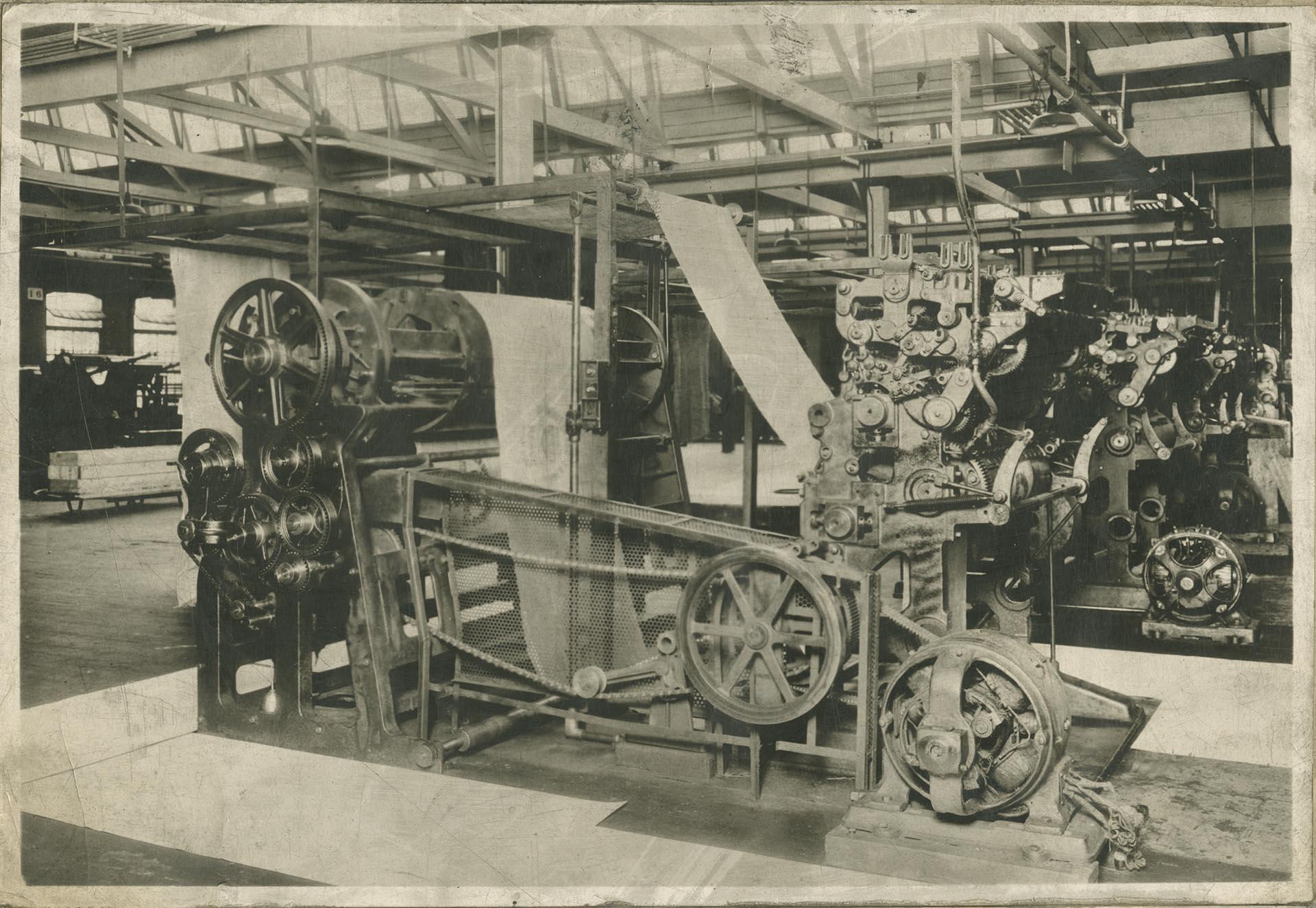 Image of Two-color burlap web press at Bemis Bag Co. factory, Seattle, circa 1925