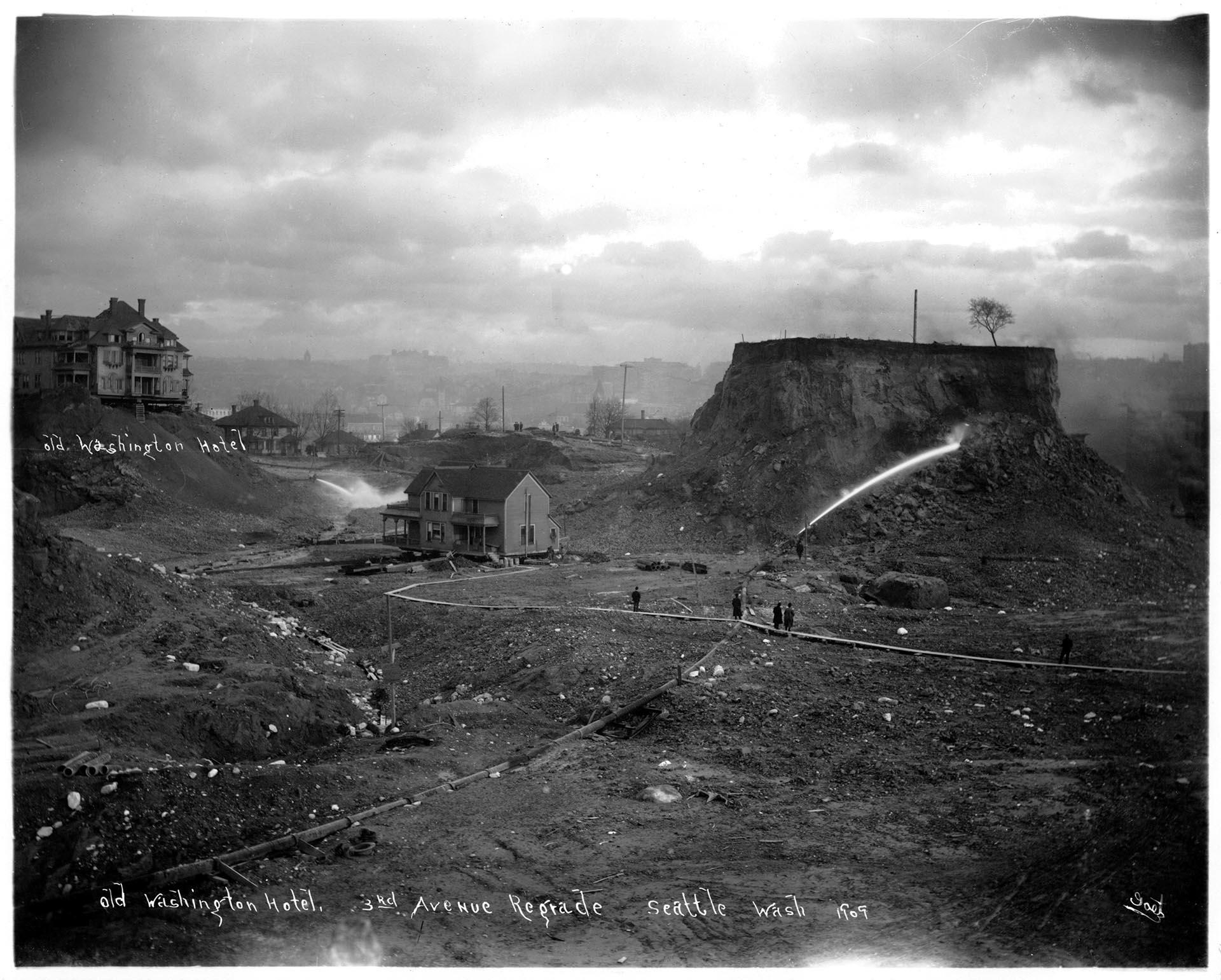 Image of Denny Regrade project in progress, Seattle, 1909