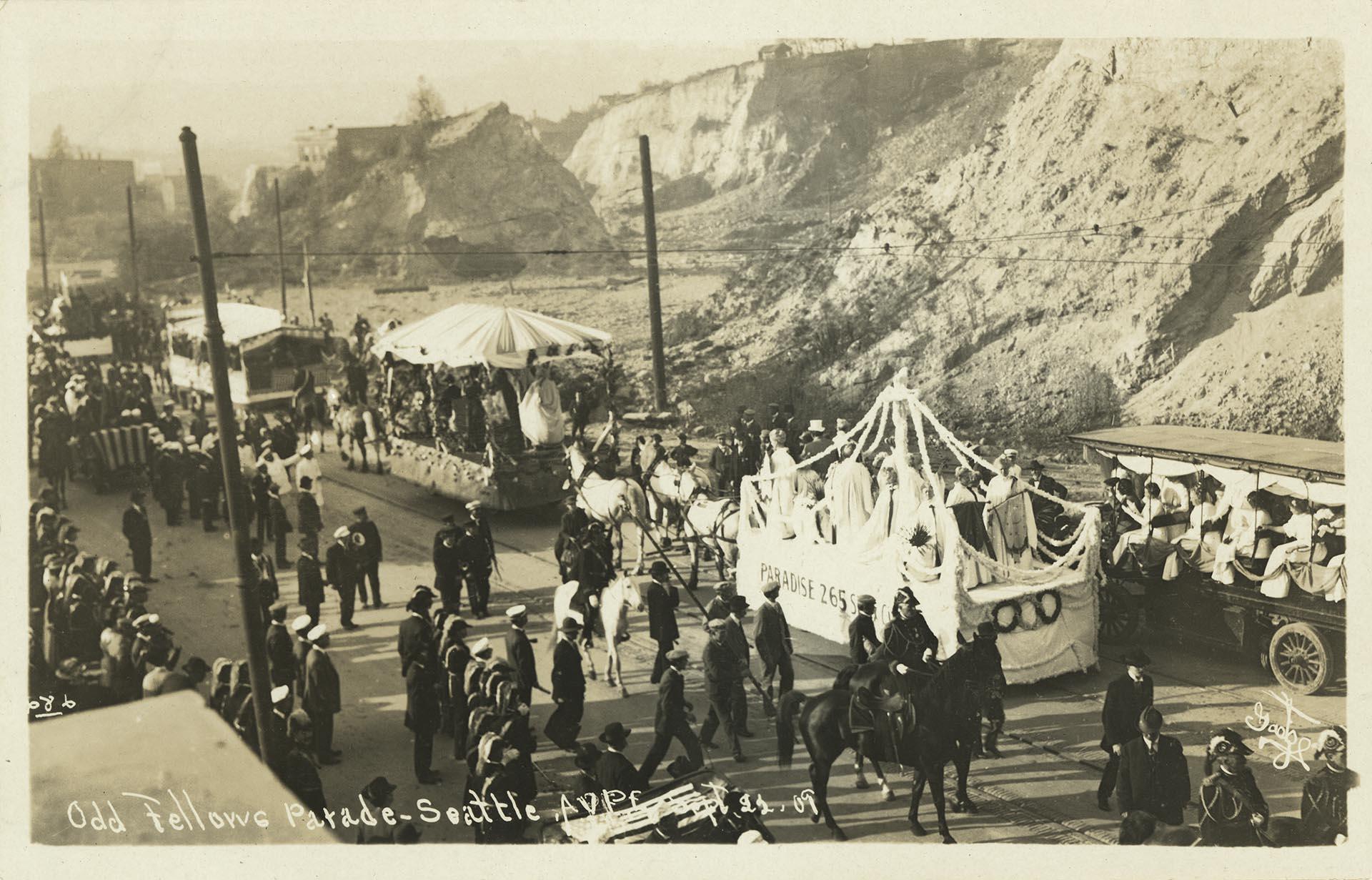 Image of Odd Fellows Parade at the Alaska-Yukon-Pacific Exposition, Seattle, September 22, 1909