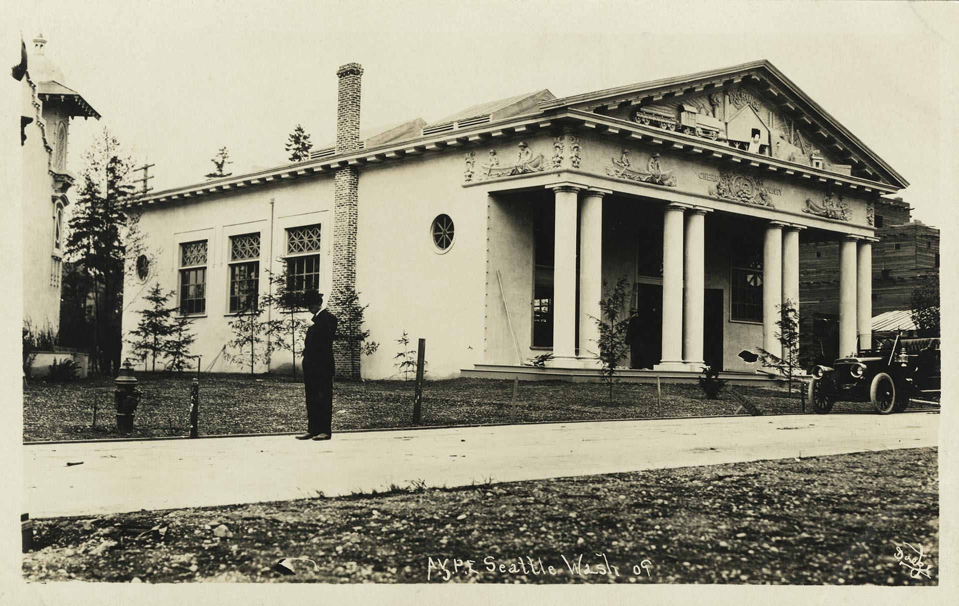 Image of Chehalis County building at the Alaska-Yukon-Pacific Exposition, Seattle, 1909