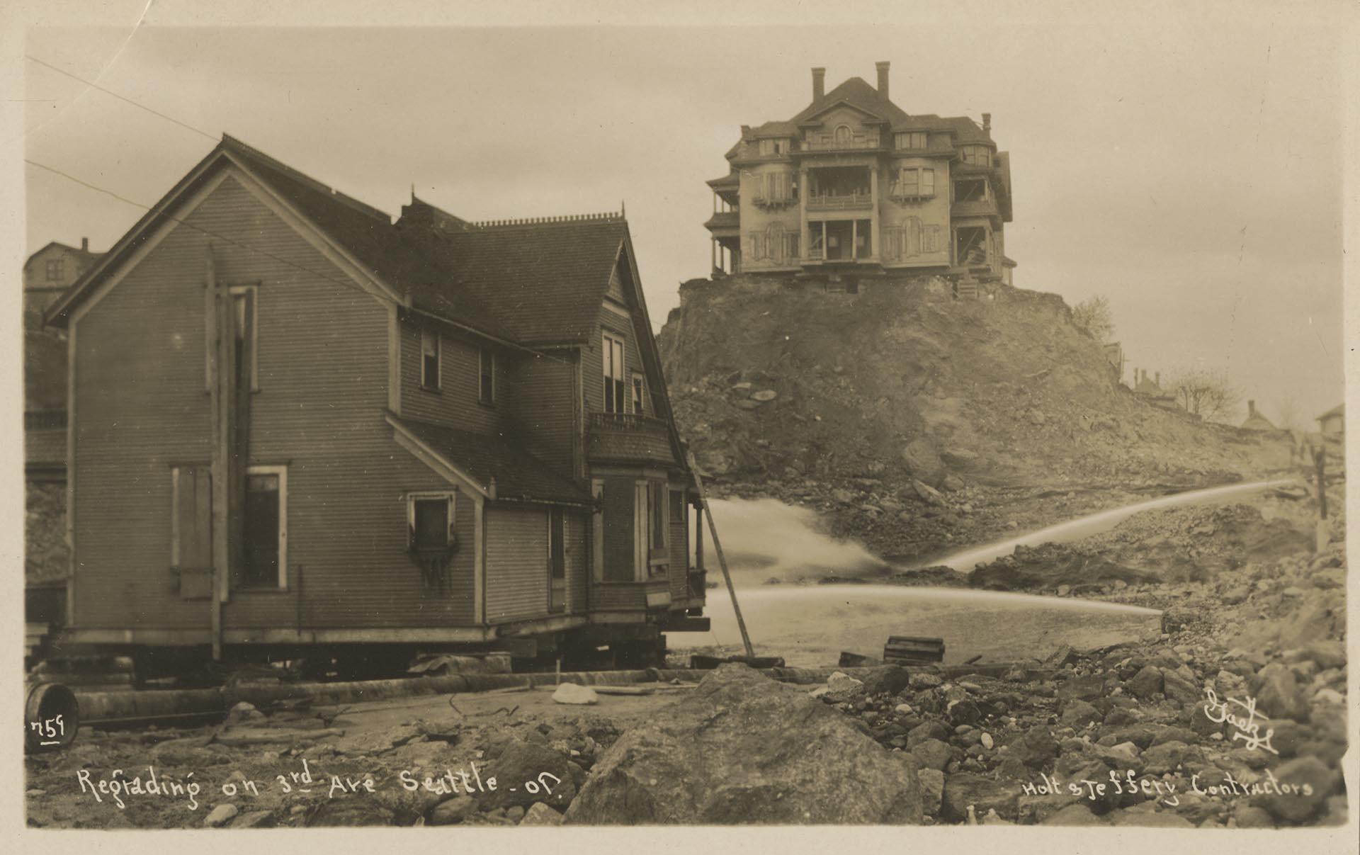 Image of Denny Regrade project in progress, Seattle, 1909