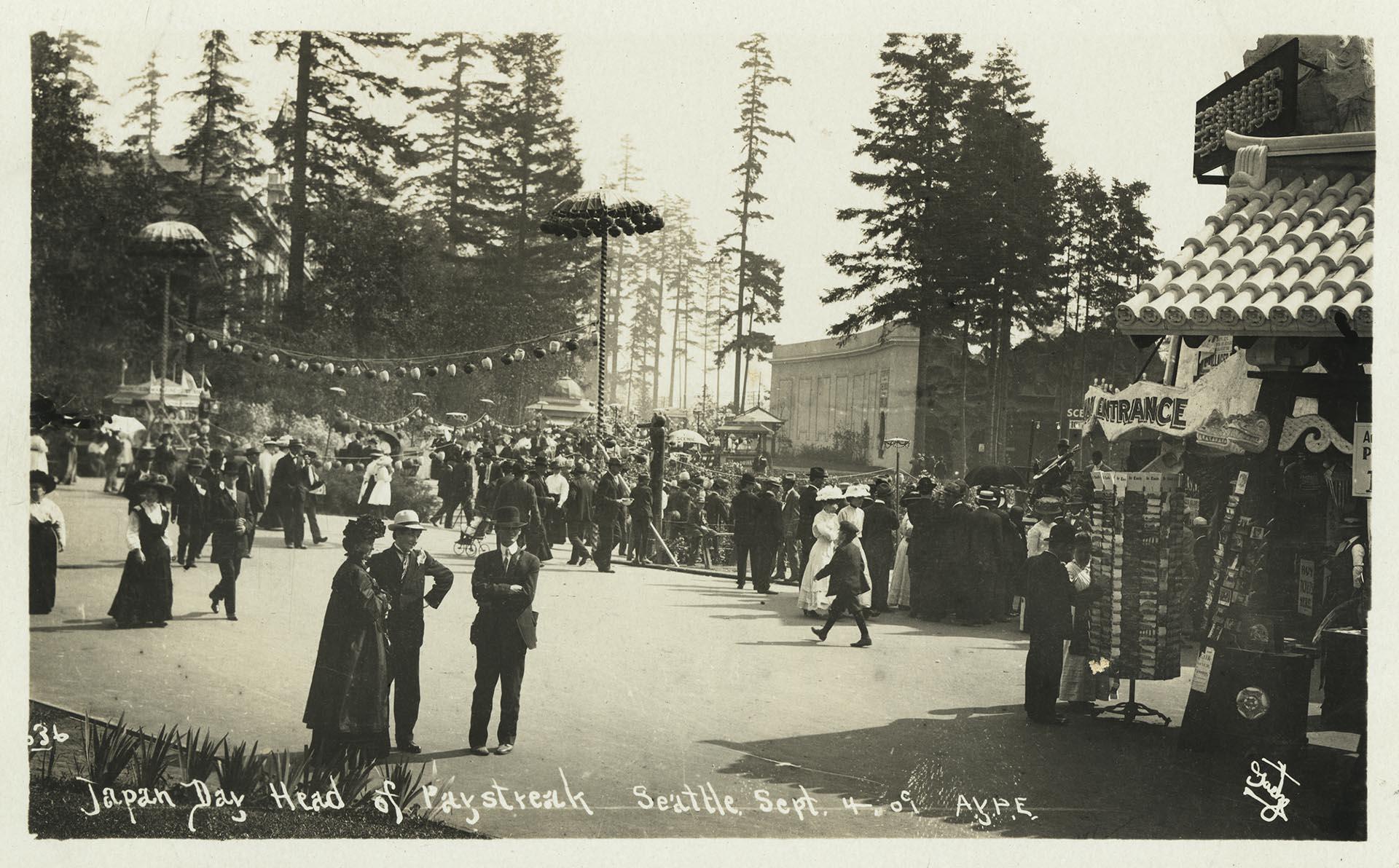 Image of Japan Day crowds on the Pay Streak at the Alaska-Yukon-Pacific Exposition, Seattle, September 4,1909