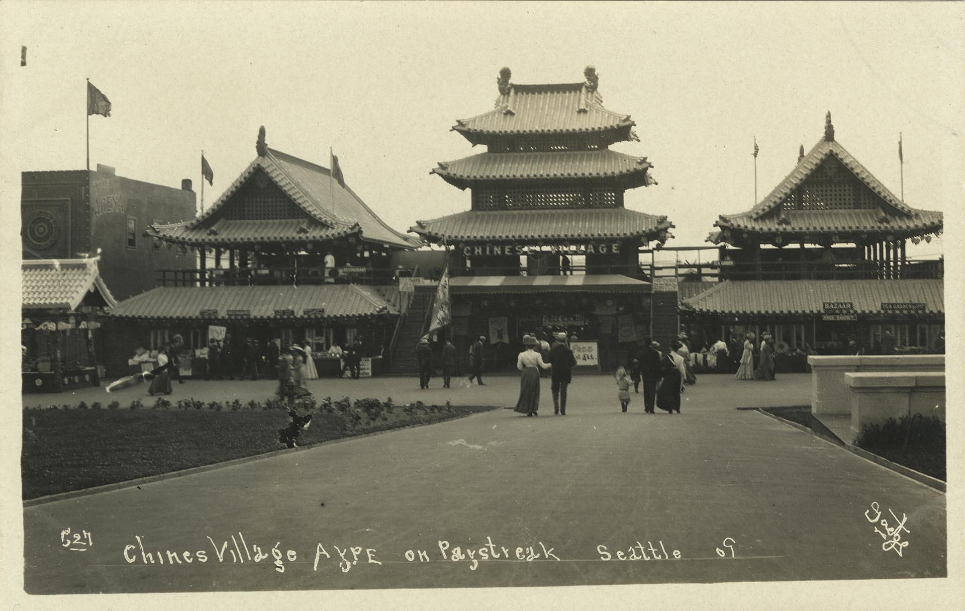 Image of Chinese Village on the Pay Streak at the Alaska-Yukon-Pacific Exposition, Seattle, 1909