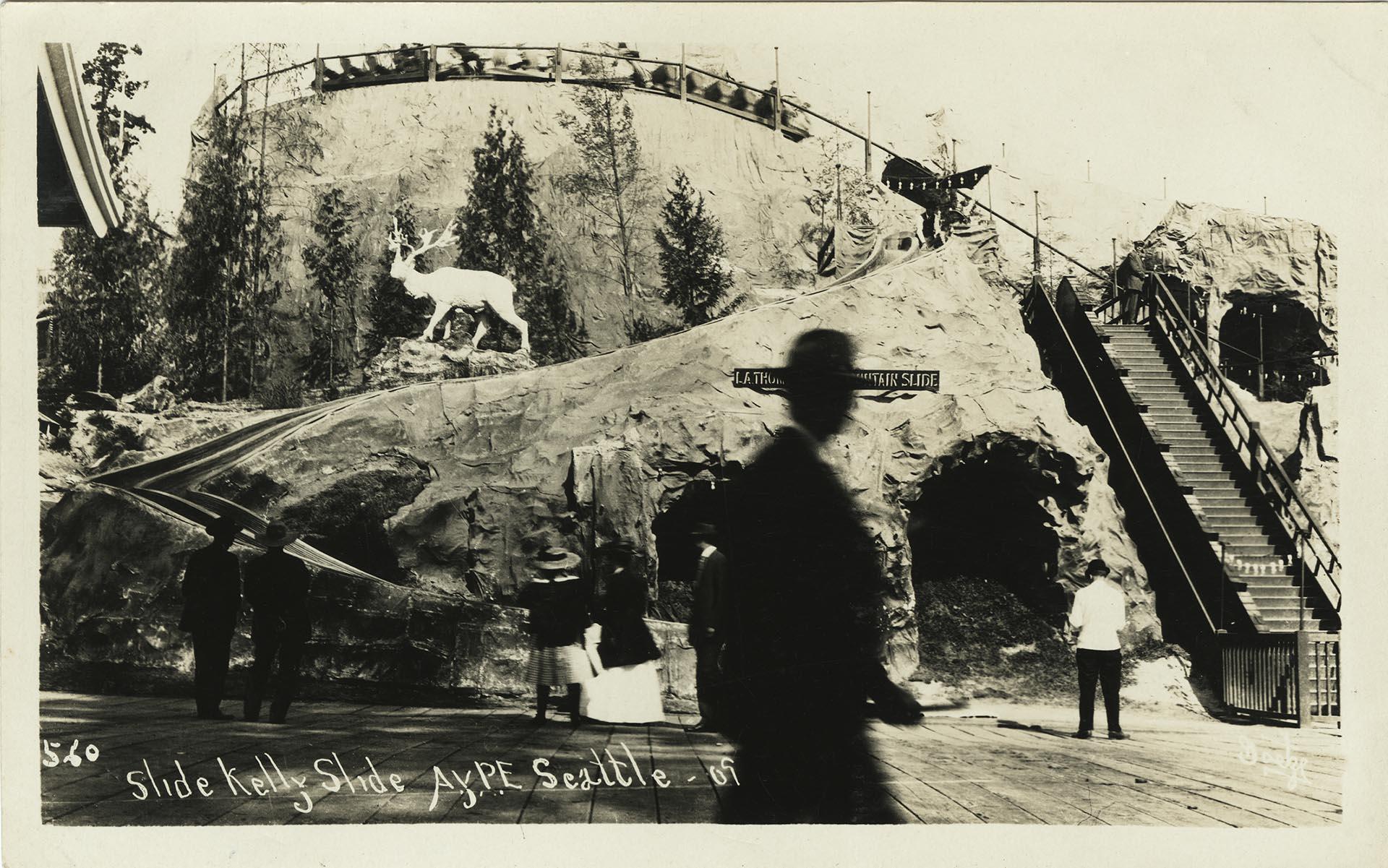 Image of L.A. Thompson's Mountain Slide on the Pay Streak at the Alaska-Yukon-Pacific Exposition, Seattle, 1909