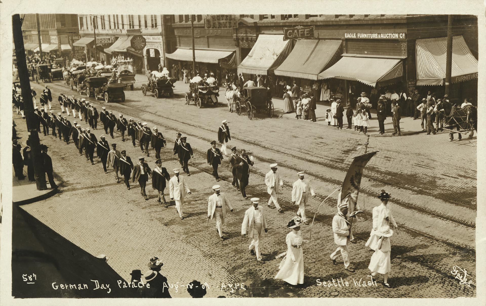 Image of German Day Parade, Alaska-Yukon-Pacific Exposition, Seattle, August 18, 1909