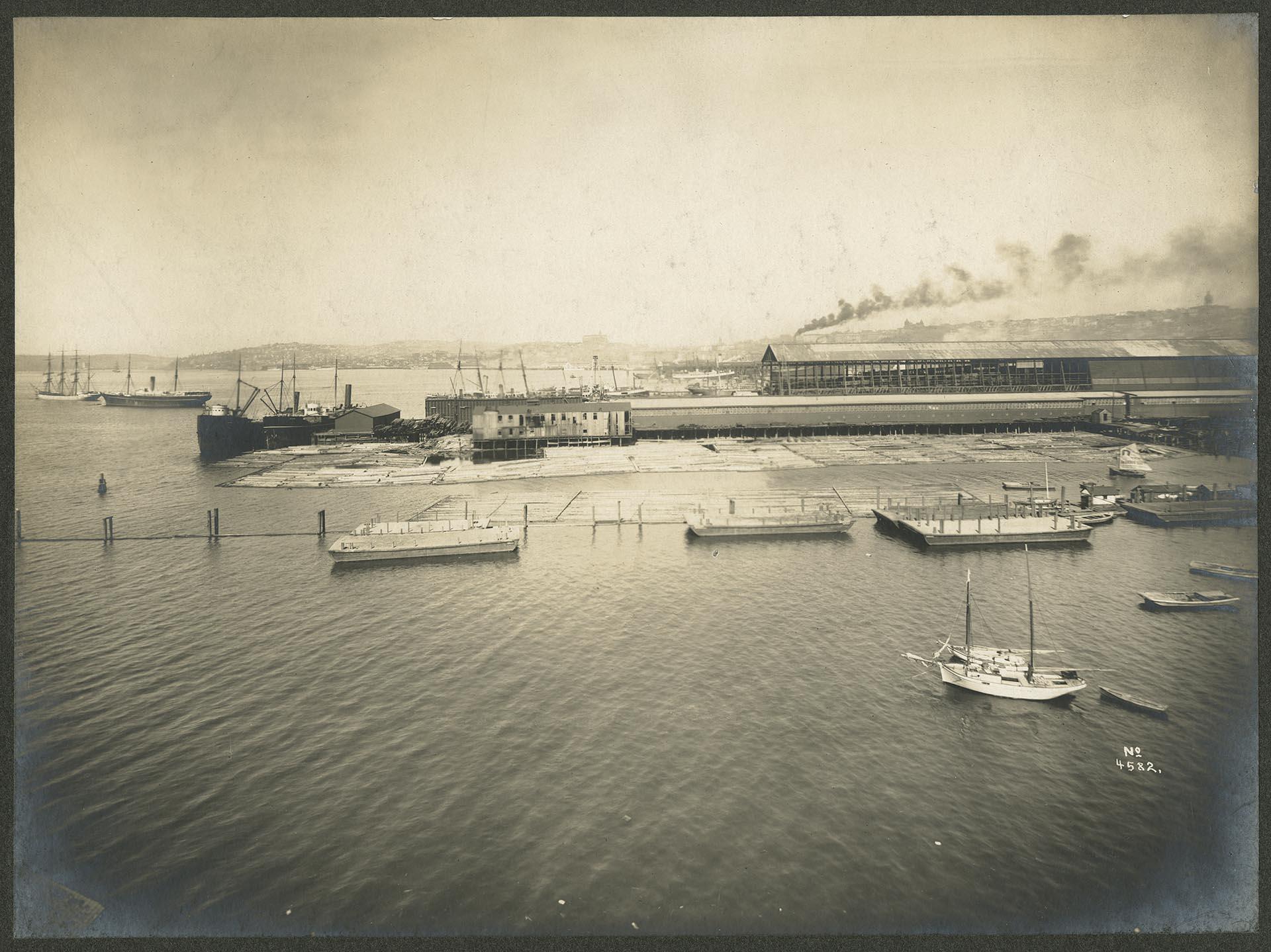 Image of Moran Brothers Co. shipyard near Pioneer Square, Seattle, March 1904