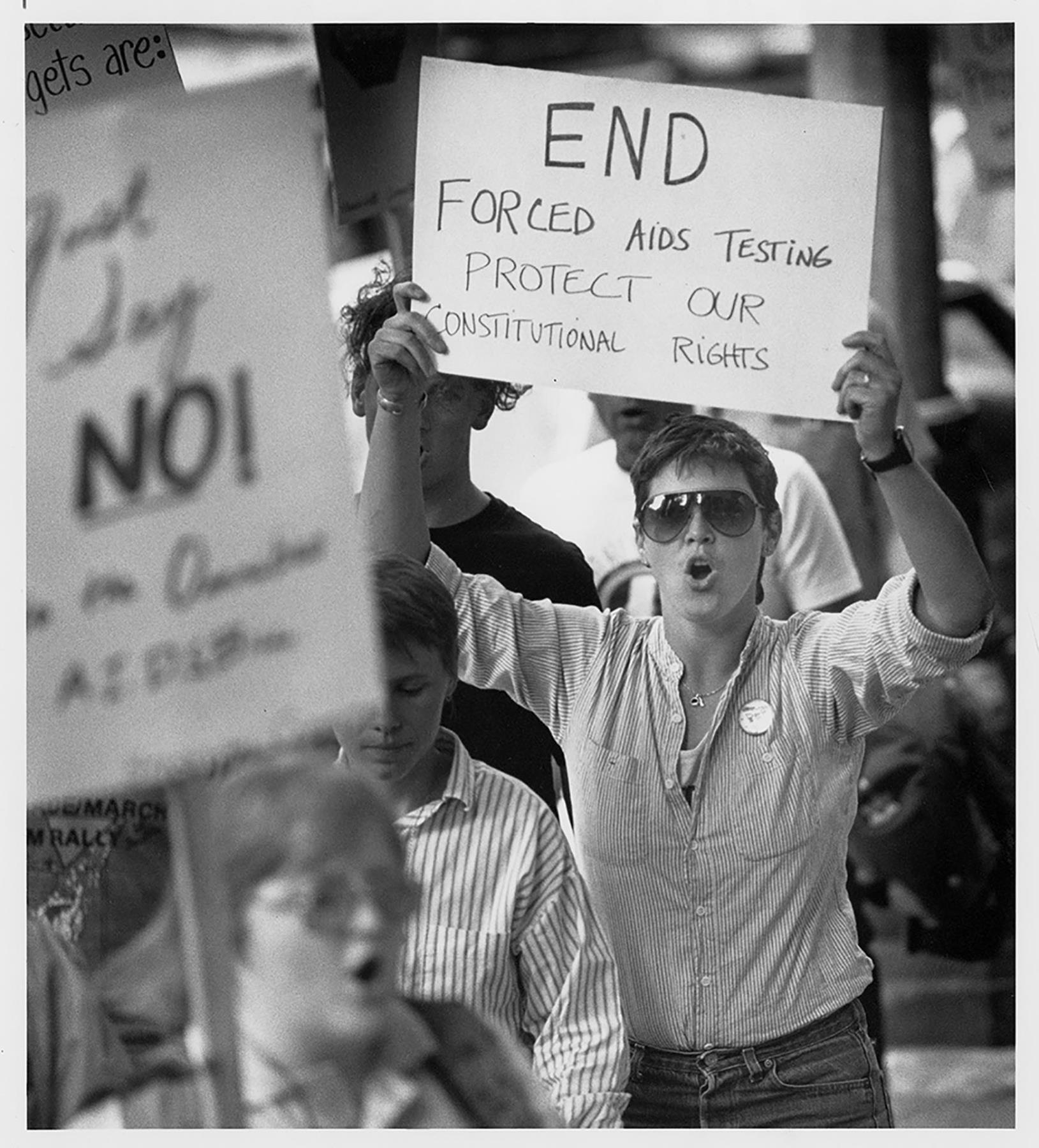 Image of Protest against forced AIDS testing, Seattle, June 21, 1988