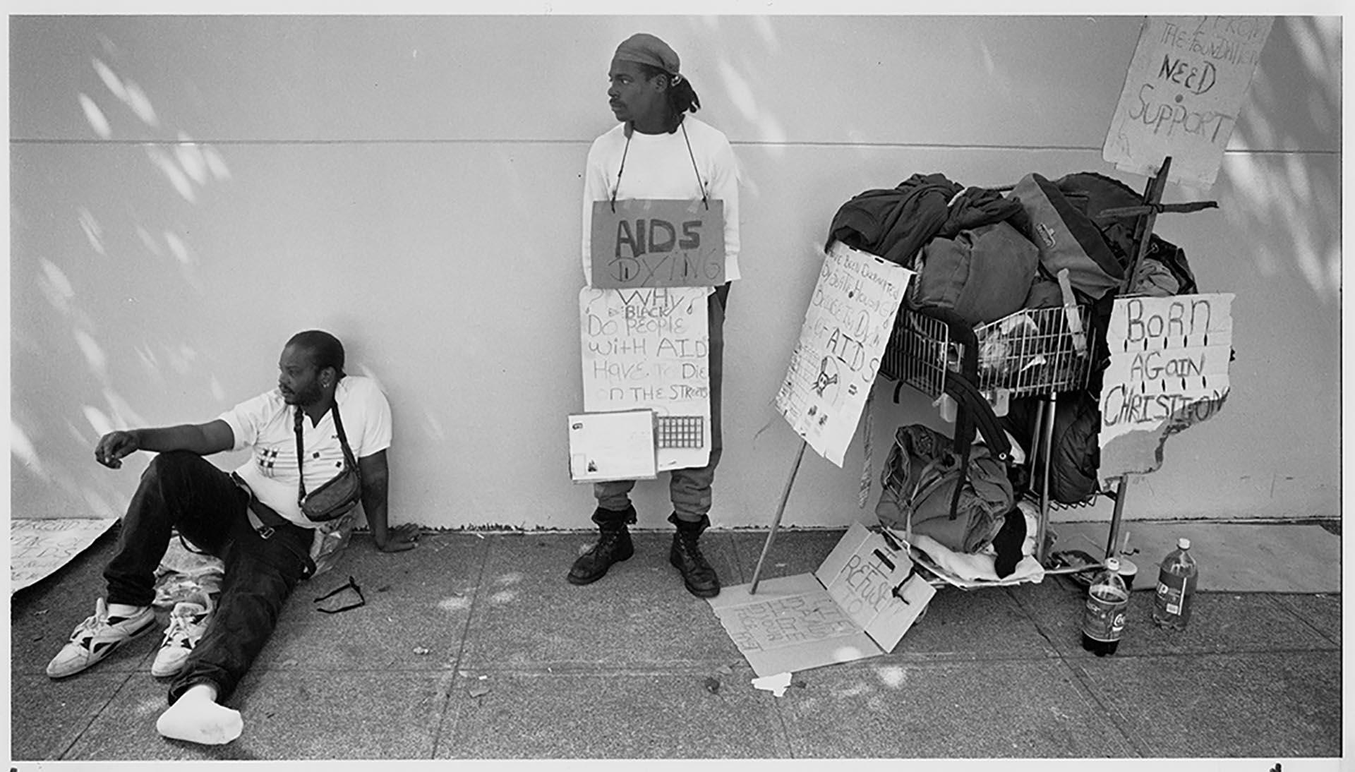 Image of Two men protesting a Seattle Housing Authority decision, Seattle, July 15, 1992