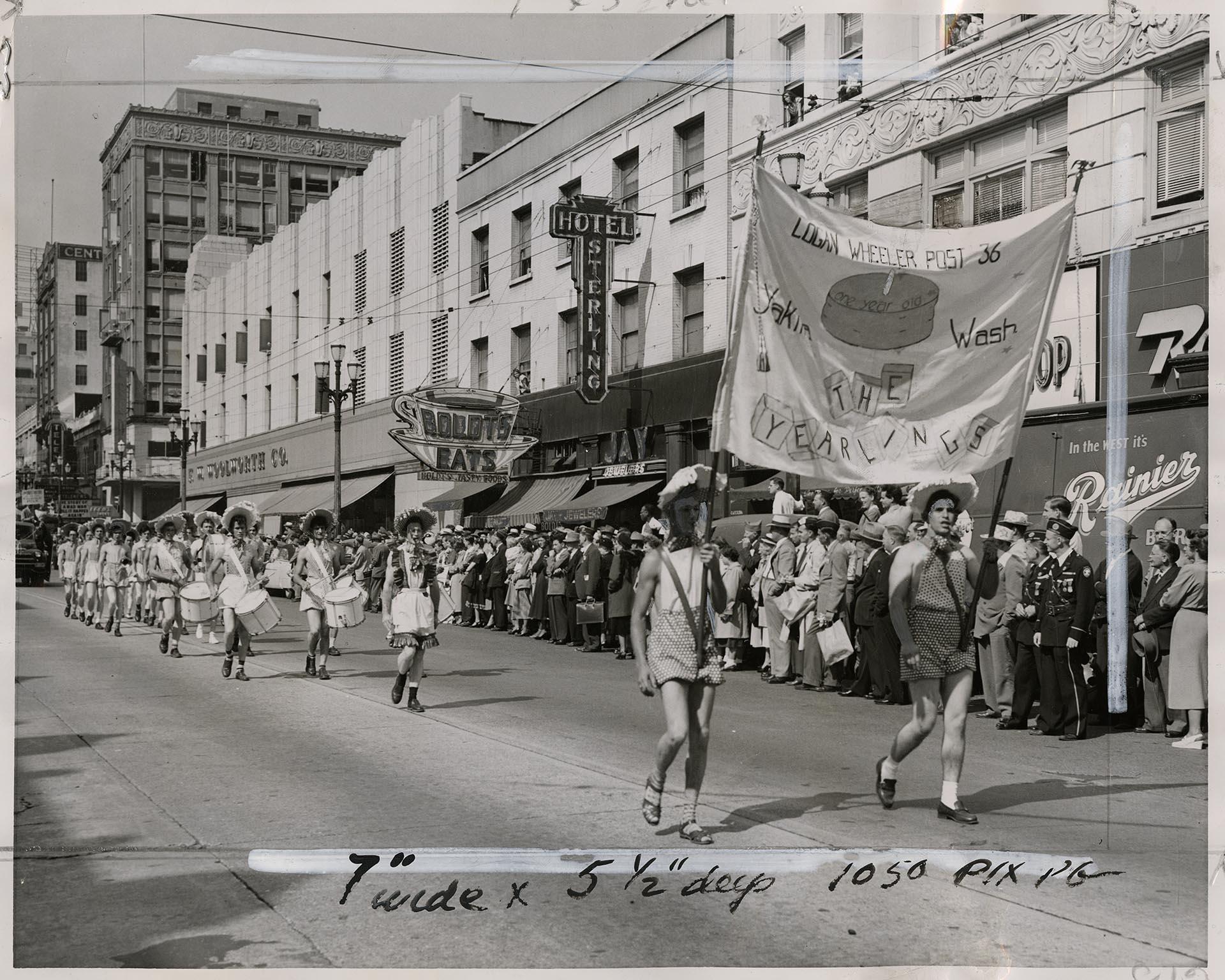 Image of Members of American Legion in Goof parade, Seattle, September 9, 1949
